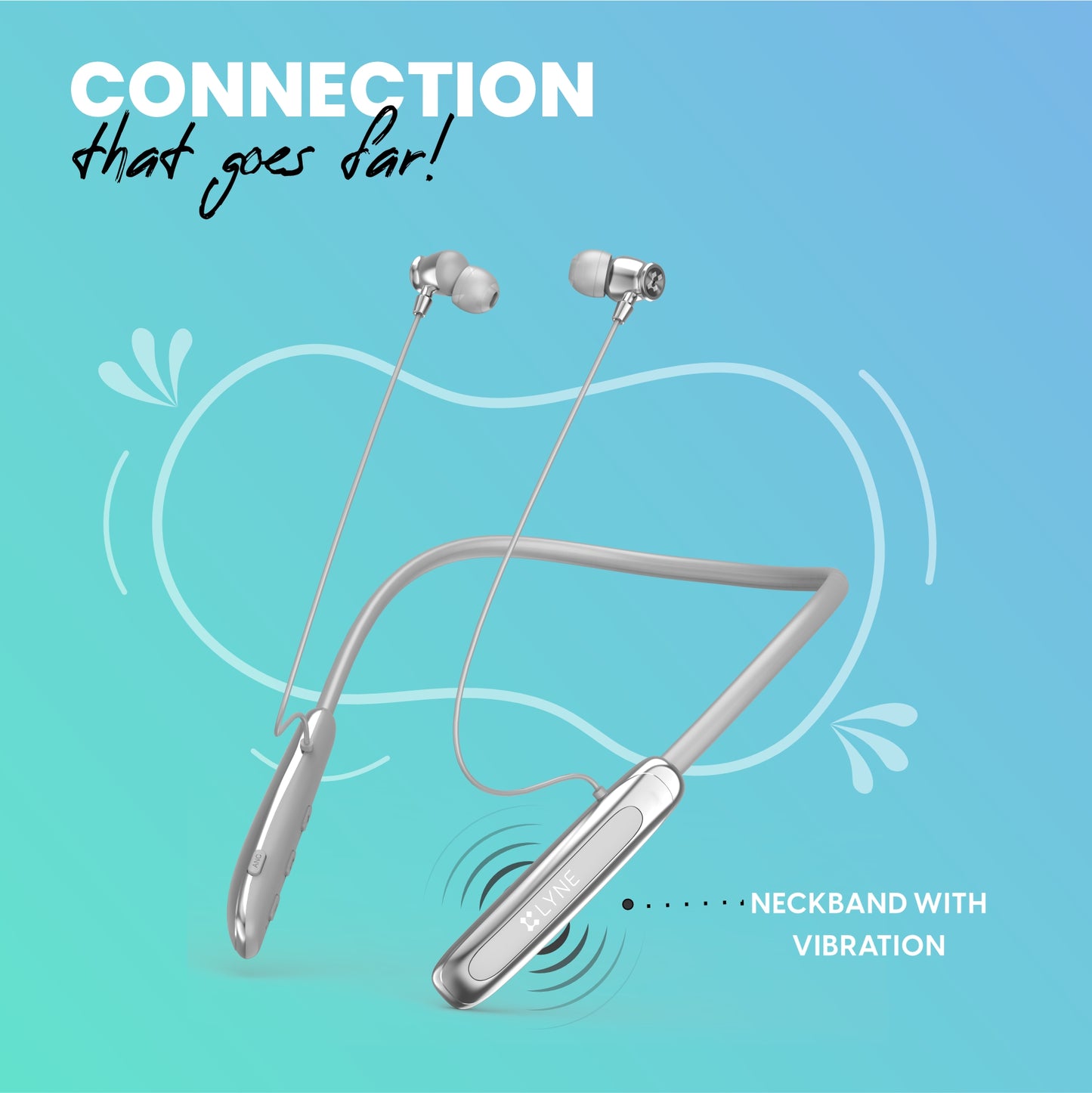 LYNE Rover 28 100 Hours Music Time Bluetooth Neckband with ANC and Gaming Mode