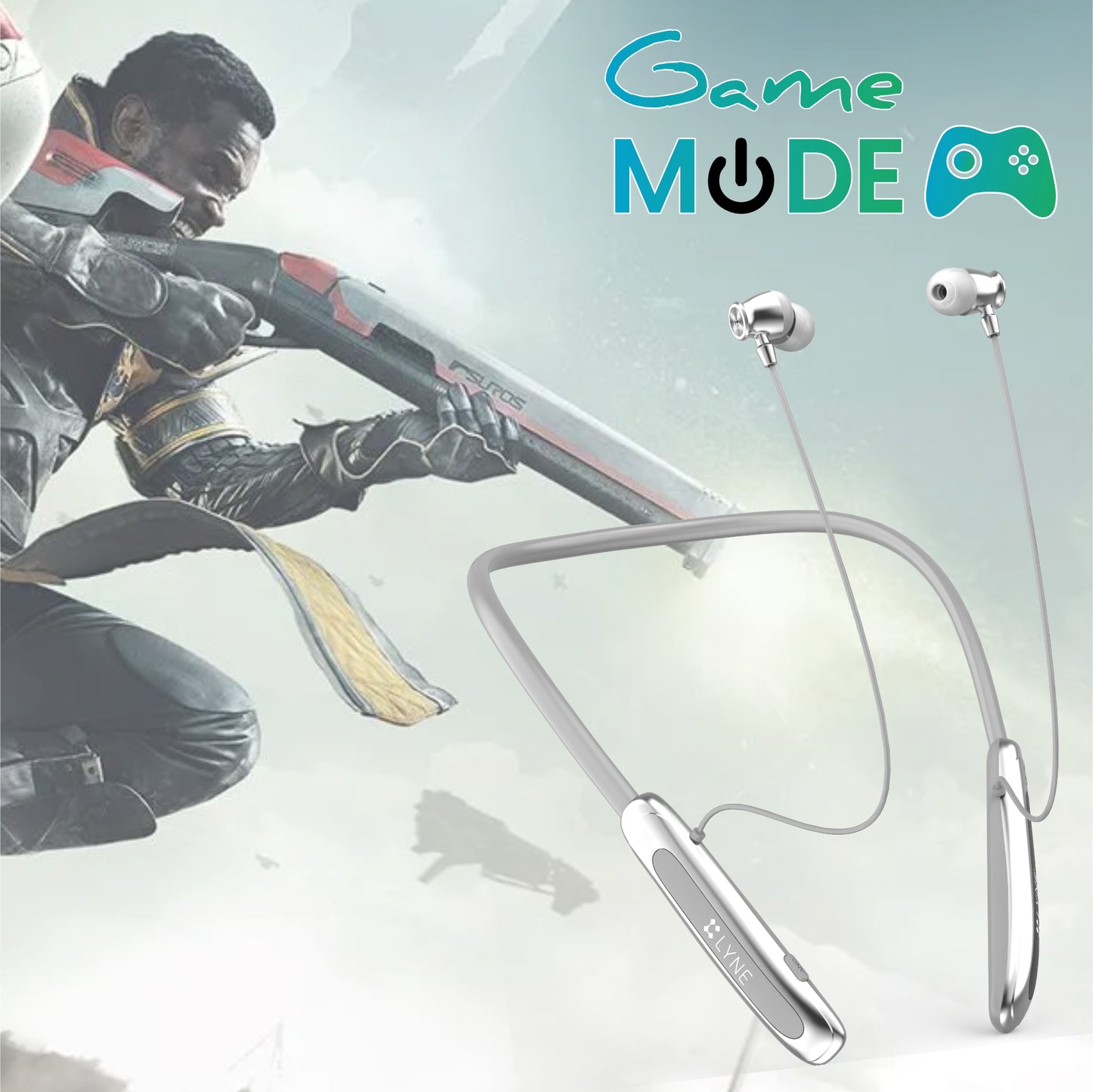 LYNE Rover 28 100 Hours Music Time Bluetooth Neckband with ANC and Gaming Mode