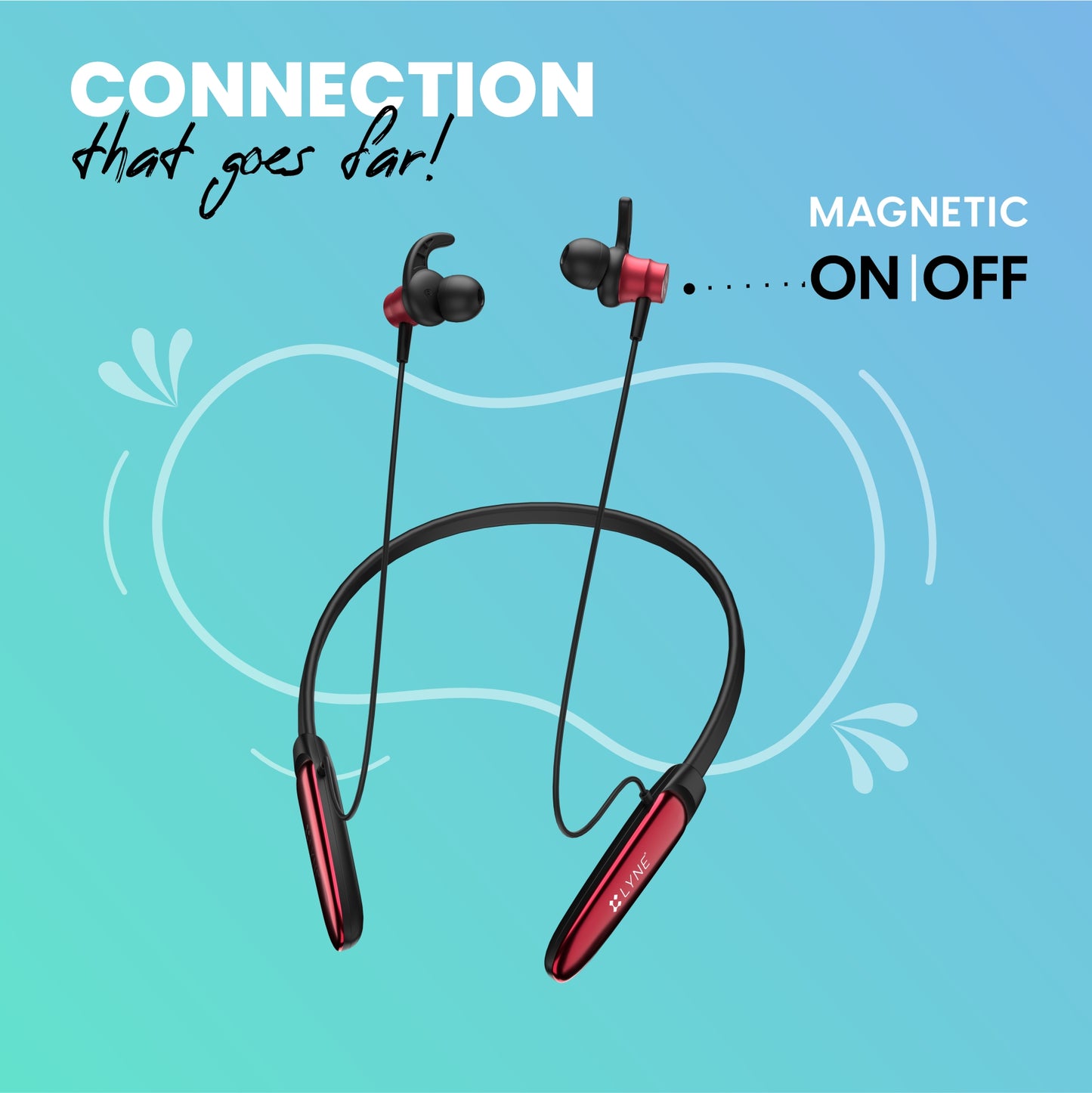 LYNE Rover 9 Pro 40 Hours Music Time Bluetooth Neckband with Gaming Mode and Vibration Motor
