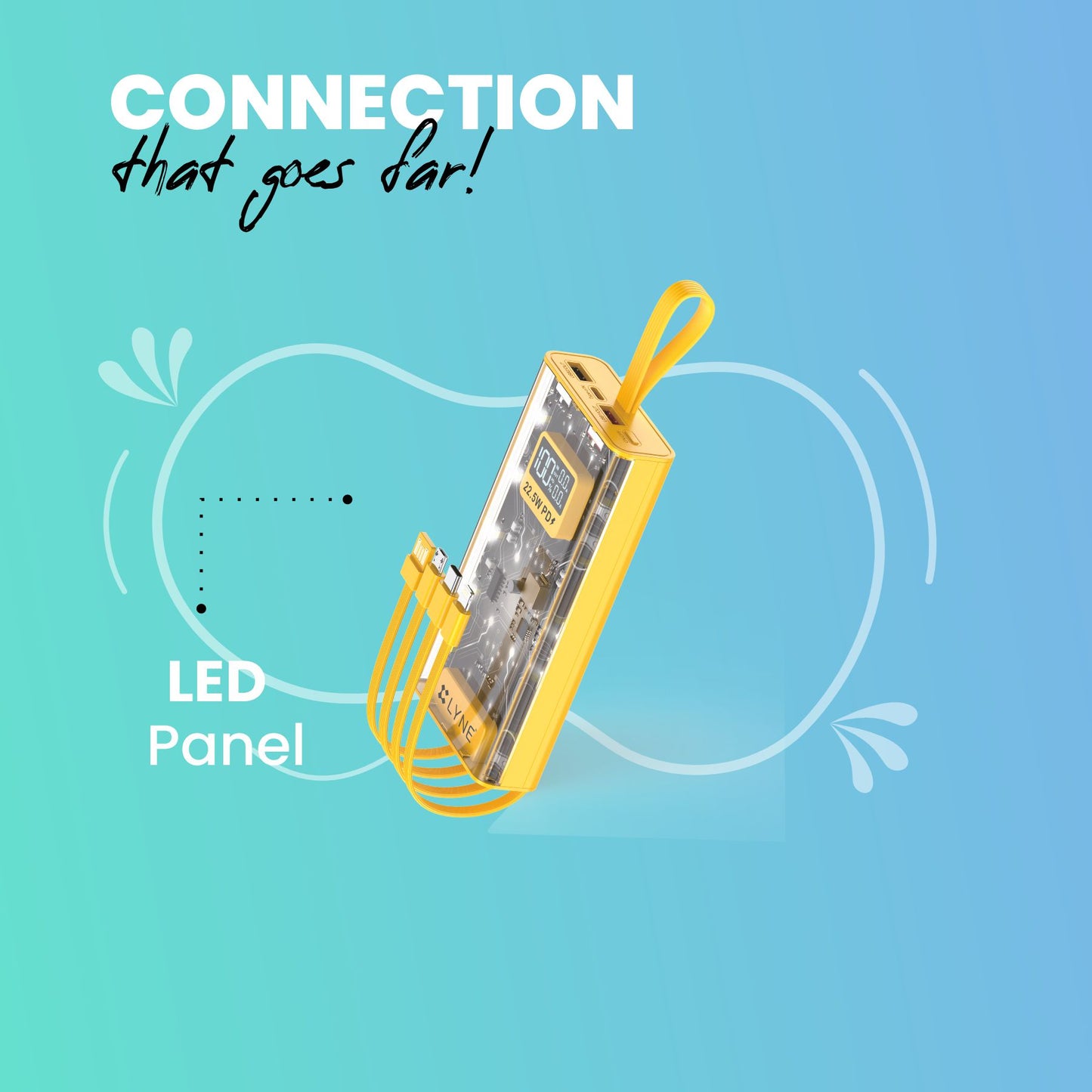 LYNE Powerbox 24 10000 mAh Battery Capacity, 22.5W PD Output with LED Panel