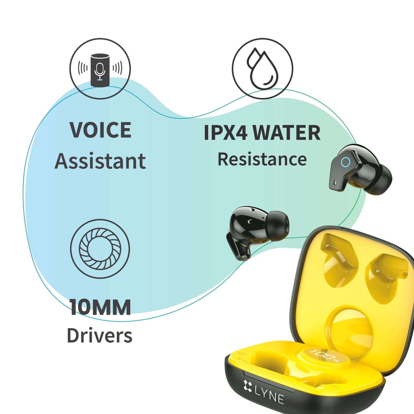 LYNE CoolPods 11 40 Hours Music Time True Wireless Earbuds with IPX4 Water Resistance