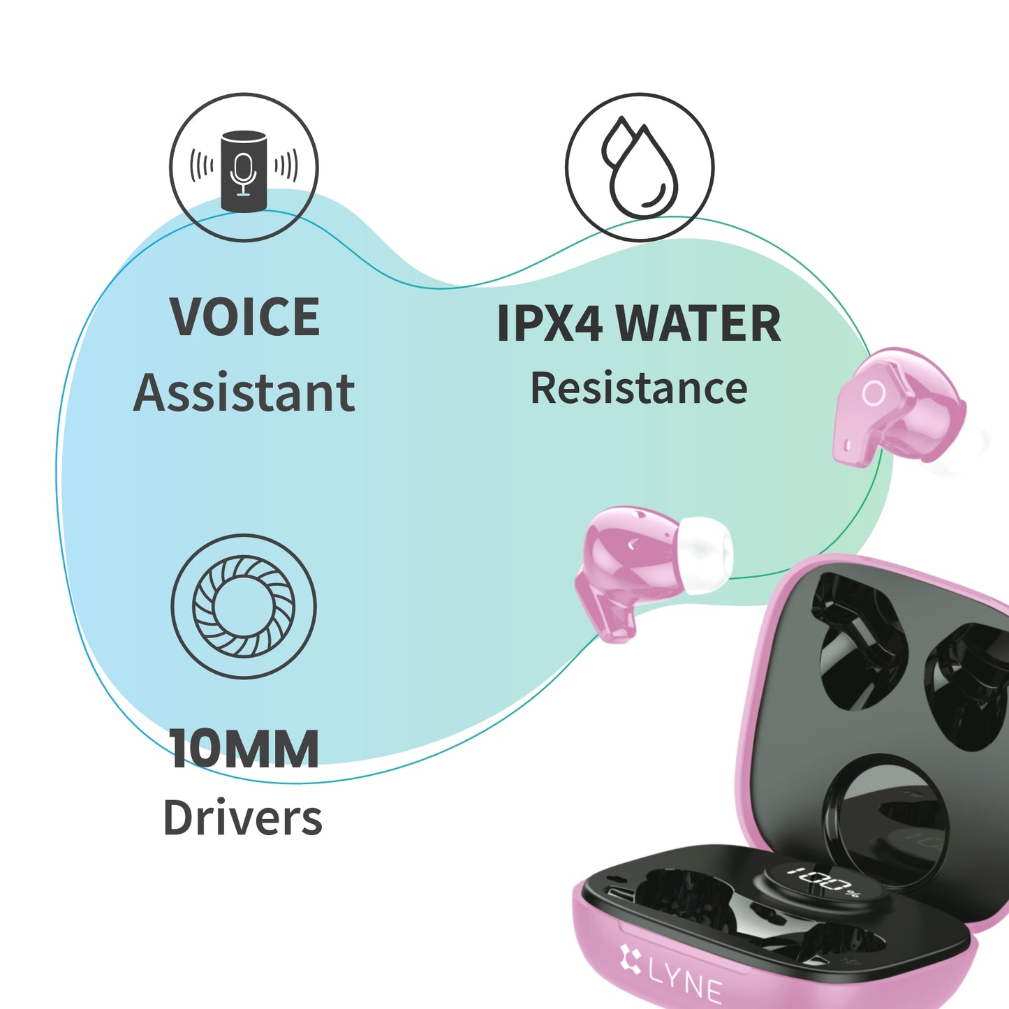 LYNE CoolPods 11 40 Hours Music Time True Wireless Earbuds with IPX4 Water Resistance