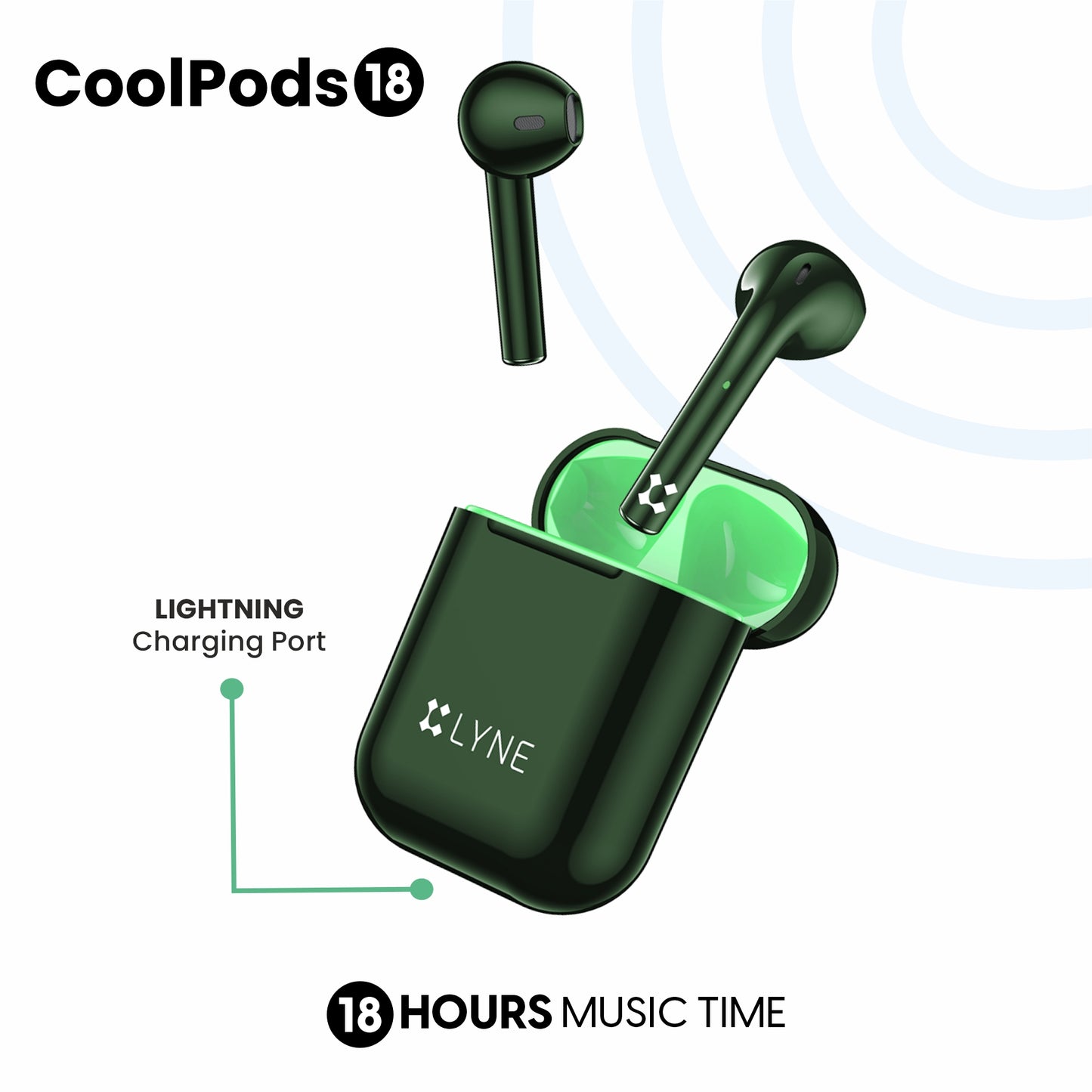 LYNE CoolPods 18 18 Hours Music Time True Wireless Earbuds with Quick Auto Pairing Feature