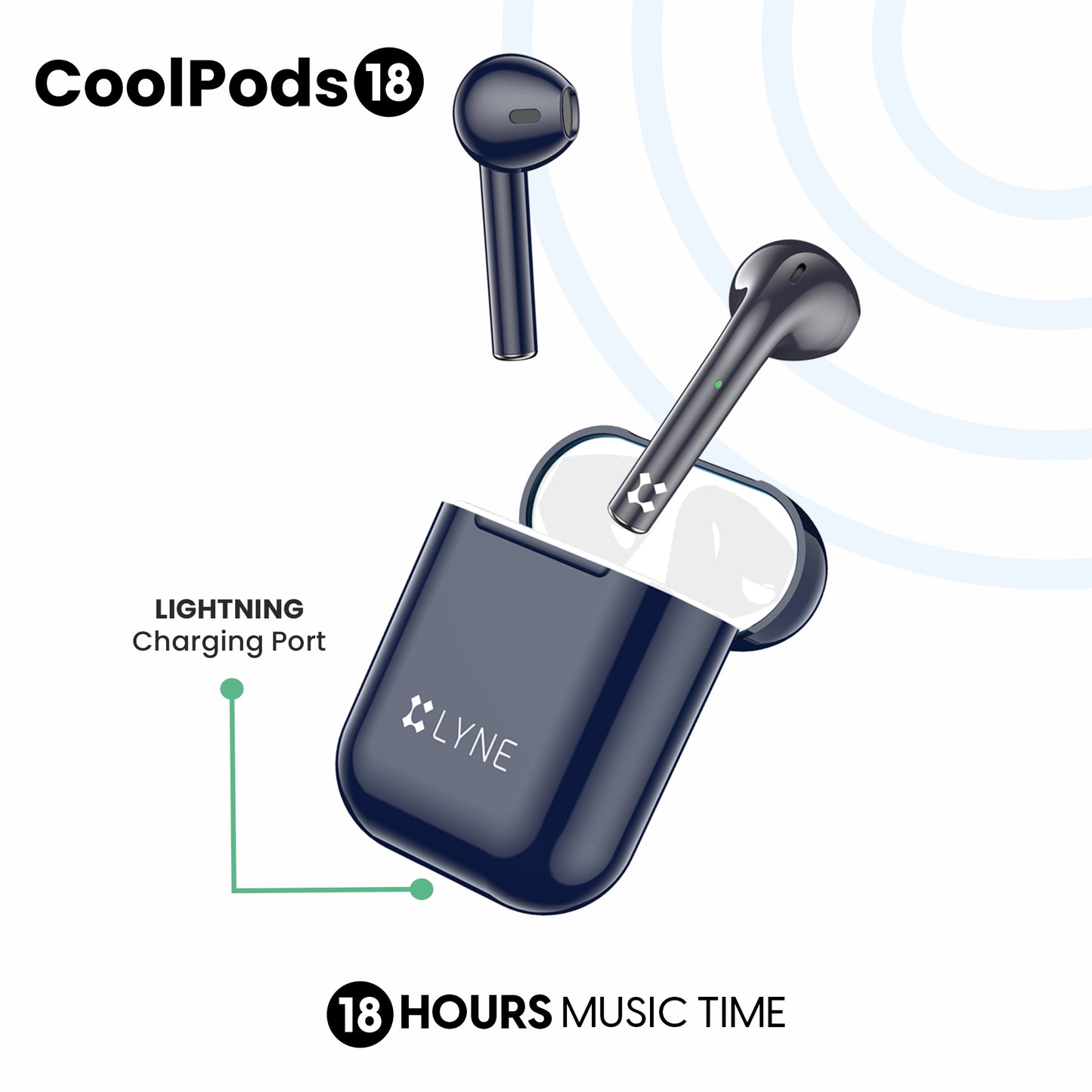 LYNE CoolPods 18 18 Hours Music Time True Wireless Earbuds with Quick Auto Pairing Feature