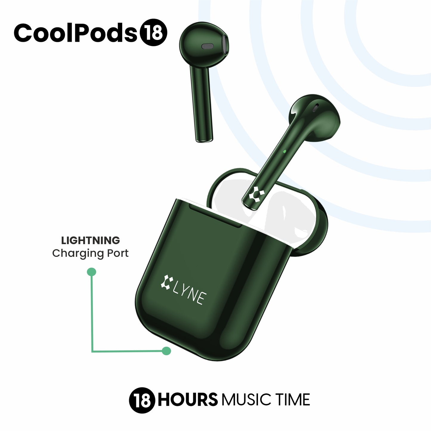 LYNE CoolPods 18 18 Hours Music Time True Wireless Earbuds with Quick Auto Pairing Feature