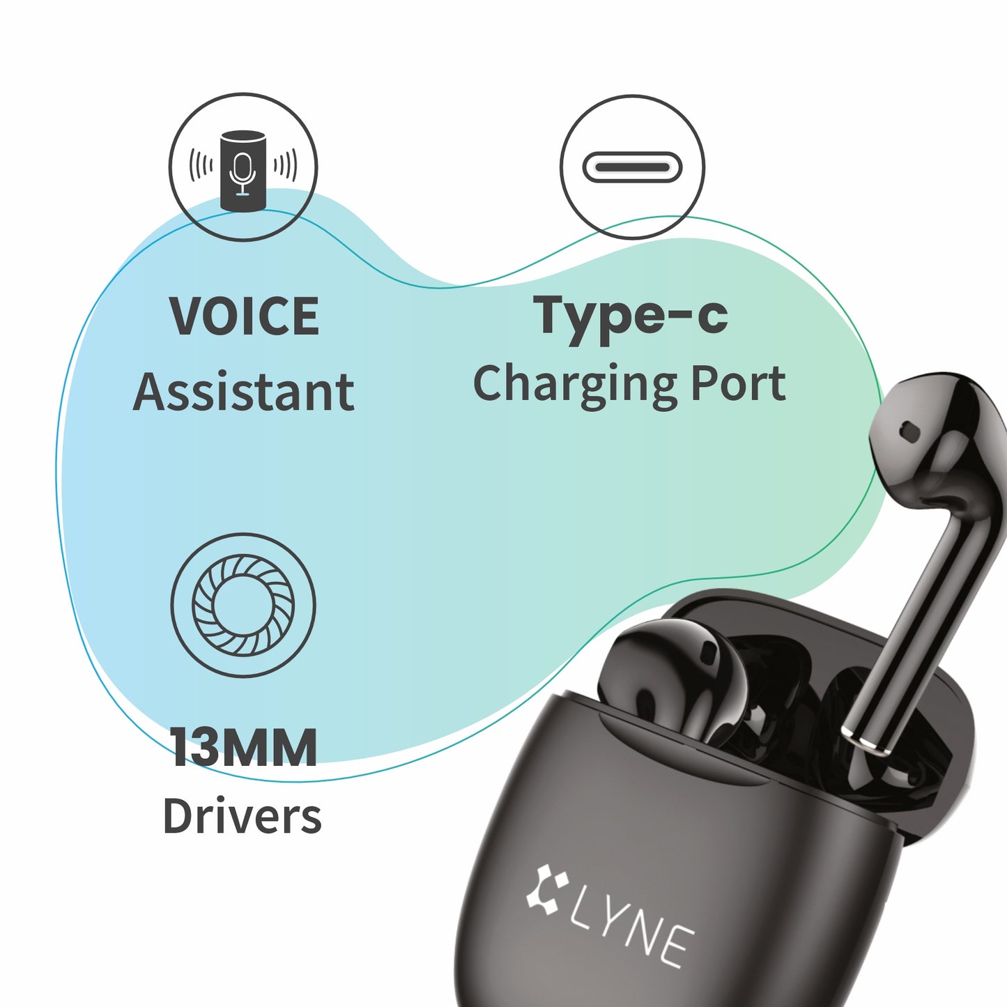 LYNE CoolPods 9 25 Hours Music Time True Wireless Earbuds with Touch Control
