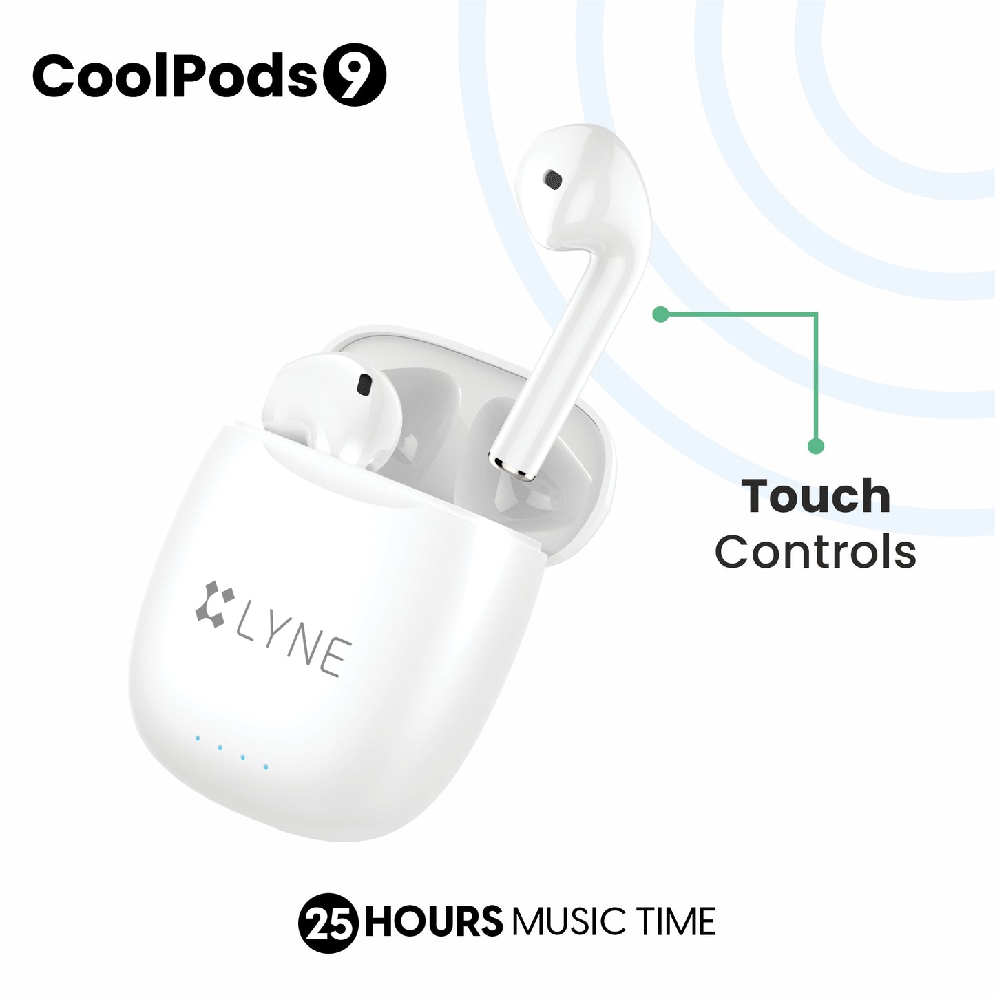 LYNE CoolPods 9 25 Hours Music Time True Wireless Earbuds with Touch Control