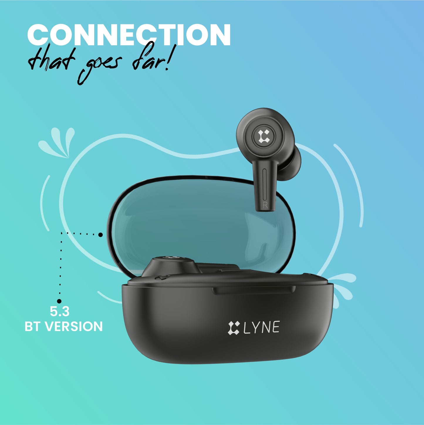 LYNE CoolPods 27 40 Hours Music Time True Wireless Earbuds with IPX4 Sweat Resistance