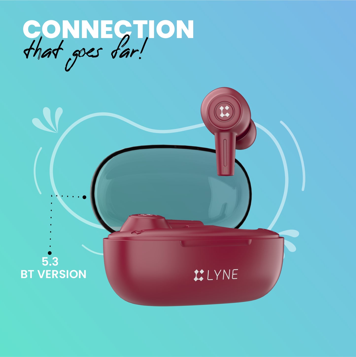 LYNE CoolPods 27 40 Hours Music Time True Wireless Earbuds with IPX4 Sweat Resistance