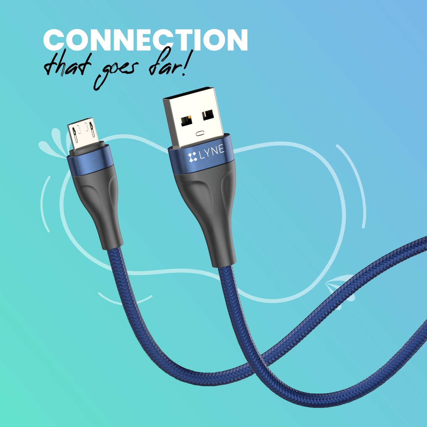 LYNE Flexy 5 6A Output, 1 m, Micro USB High Quality Braided Data Cable with 50k+ Bend Test