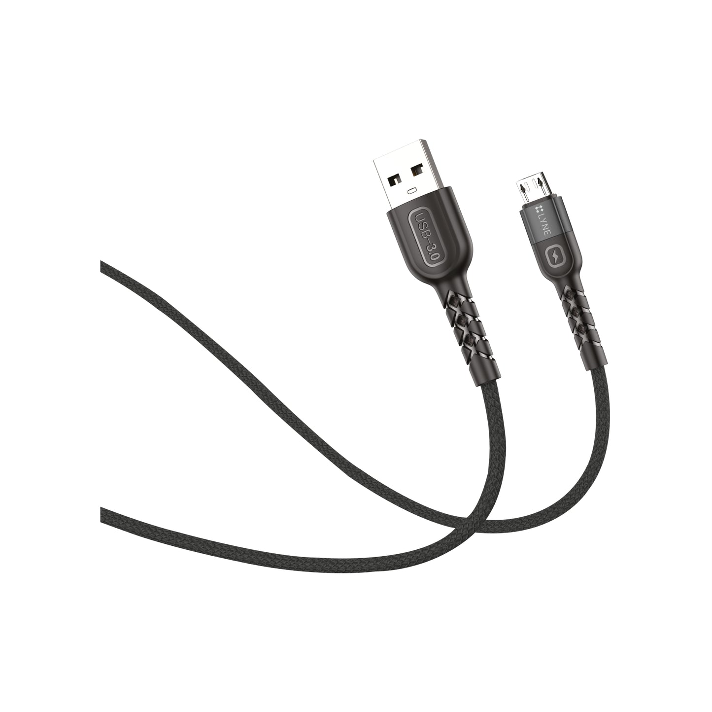 LYNE Flexy 6  4A Output, 1 m, Micro USB High Quality Braided Data Cable with 50k+ Bend Test