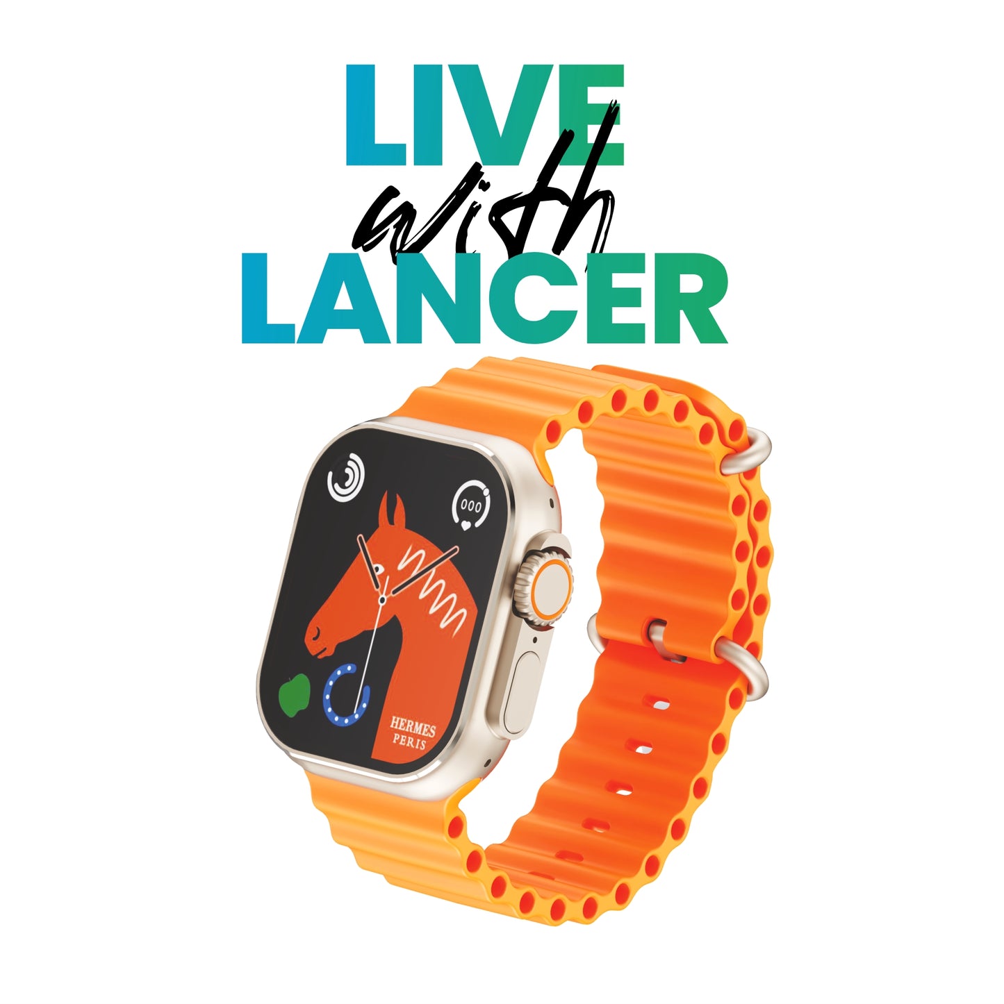 LYNE Lancer 2e Smart Watch 2.0 HD Screen, Bluetooth Calling, IP67 Water Resistance, Rotating Crown with Extra Silicone Belt