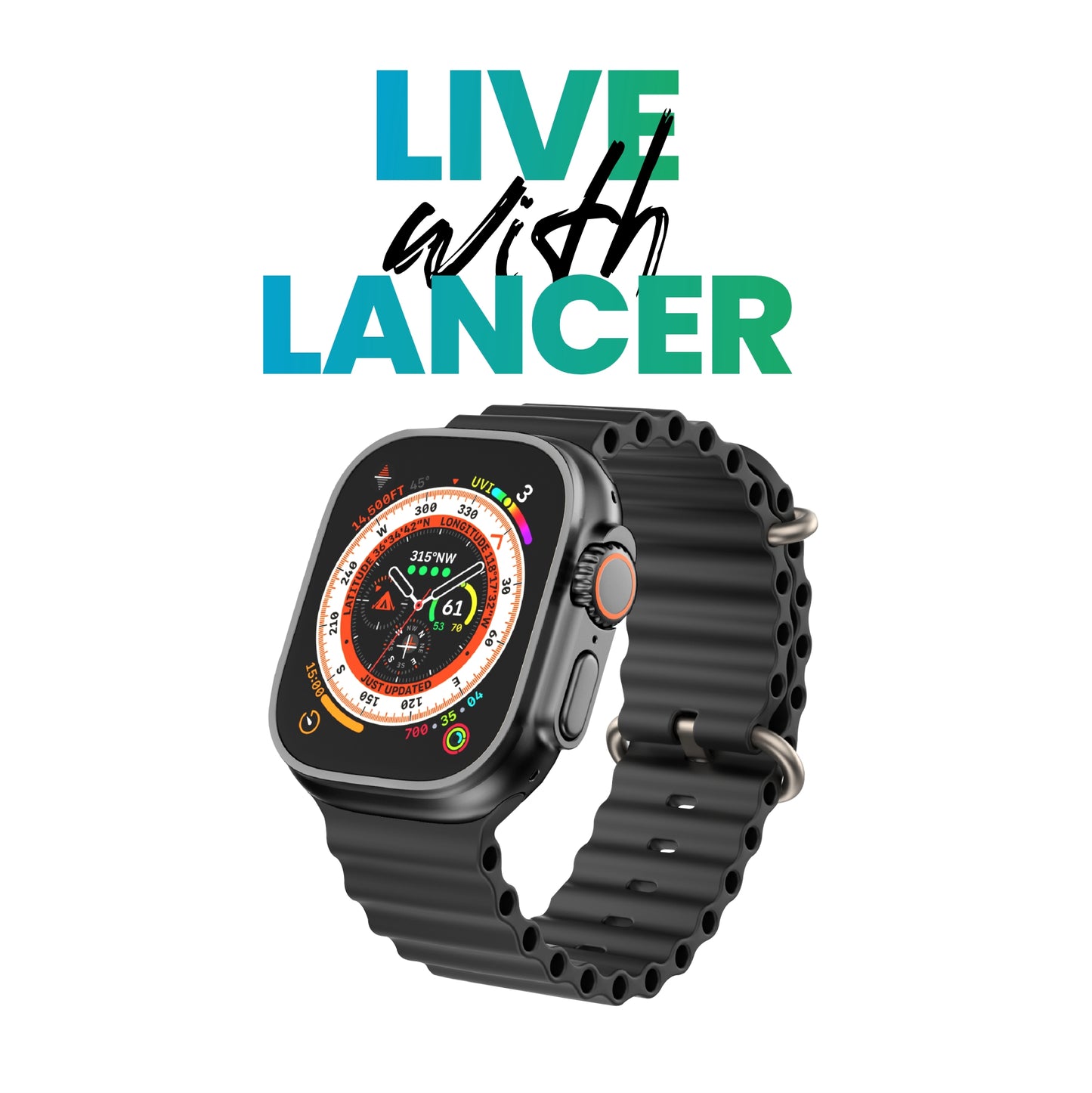 LYNE Lancer 2e Smart Watch 2.0 HD Screen, Bluetooth Calling, IP67 Water Resistance, Rotating Crown with Extra Silicone Belt