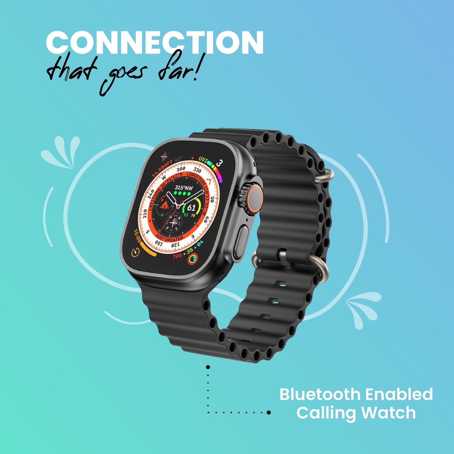 LYNE Lancer 2e Smart Watch 2.0 HD Screen, Bluetooth Calling, IP67 Water Resistance, Rotating Crown with Extra Silicone Belt