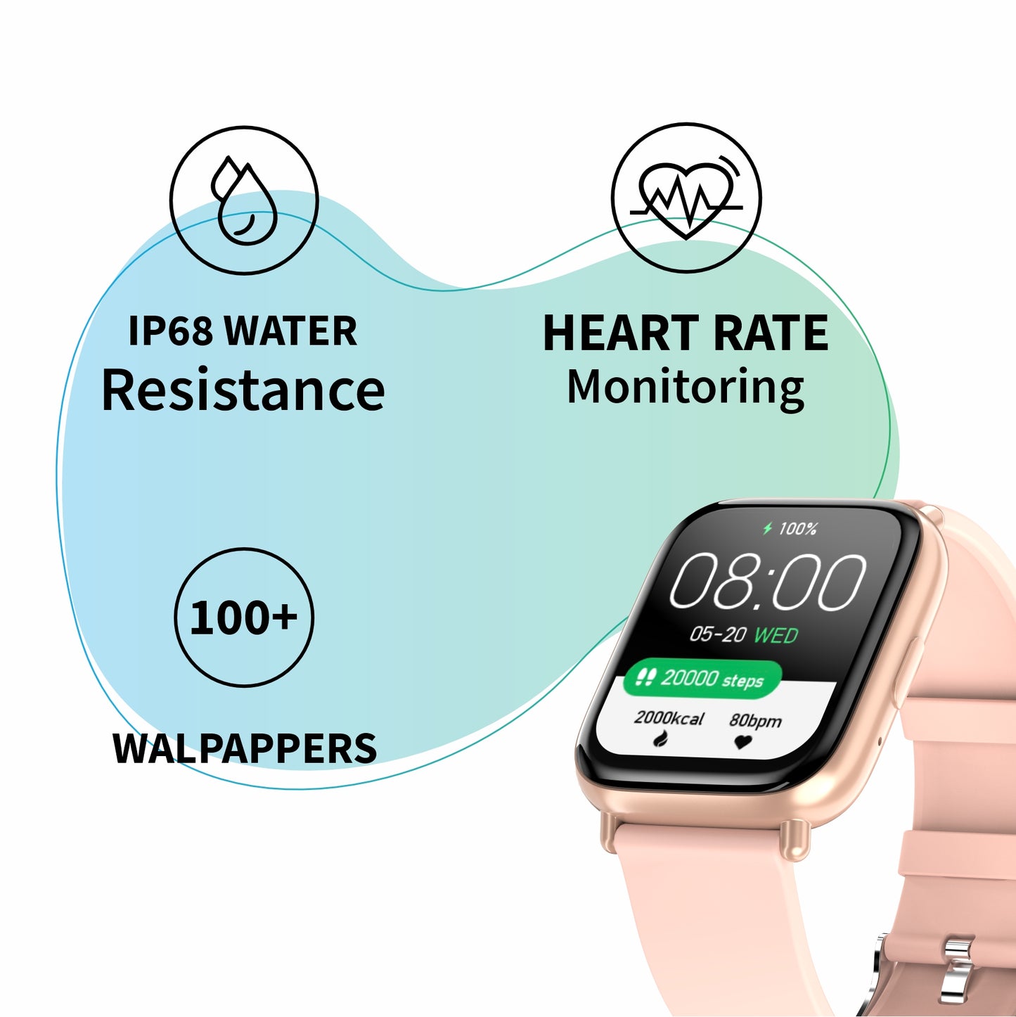 LYNE Lancer 5 Smart Watch 1.69" HD Screen, Bluetooth Calling & IP68 Water Resistance