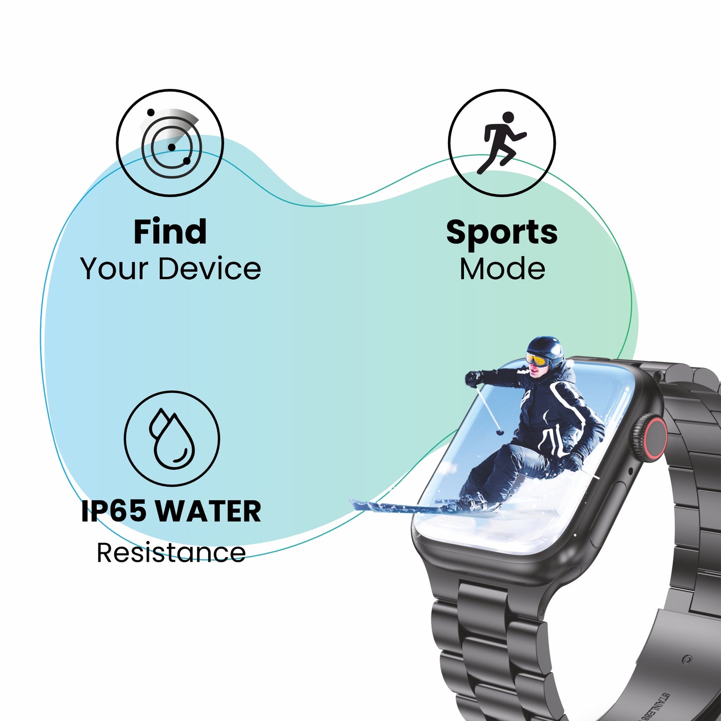 LYNE Lancer 16 Smart Watch 2.1" TFT Screen, Bluetooth Calling & IP65 Water Resistance