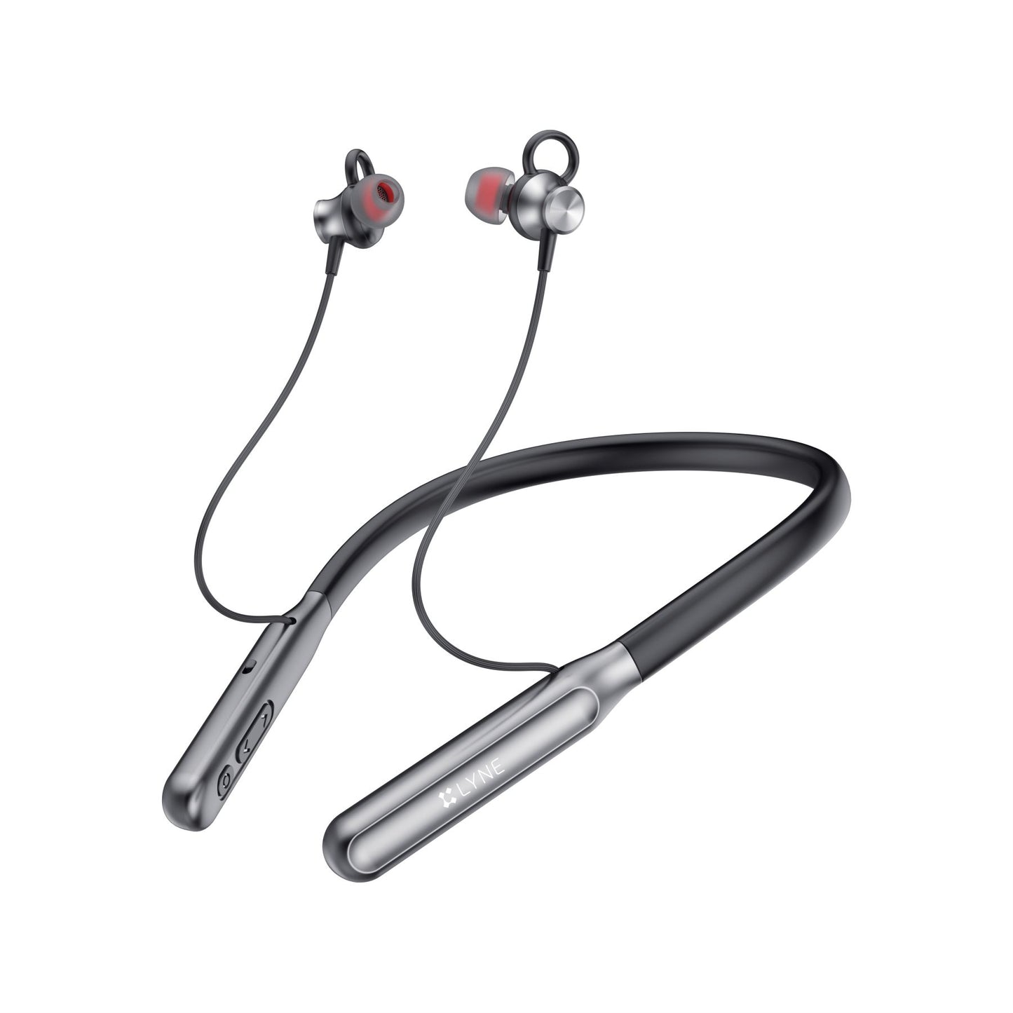 LYNE Rover 10 50 Hours Music Time Bluetooth Neckband with IPX5 Water Resistance, Magnetic Earbuds & Mic