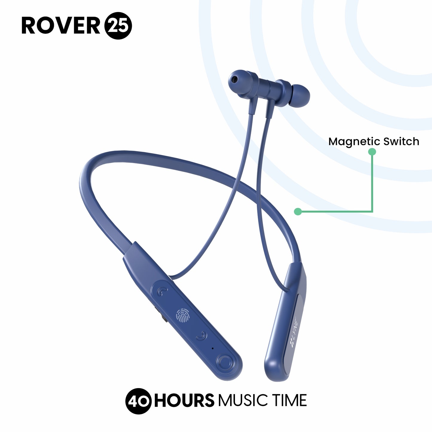 LYNE Rover 25 40 Hours Music Time Bluetooth Neckband with Touch Function
