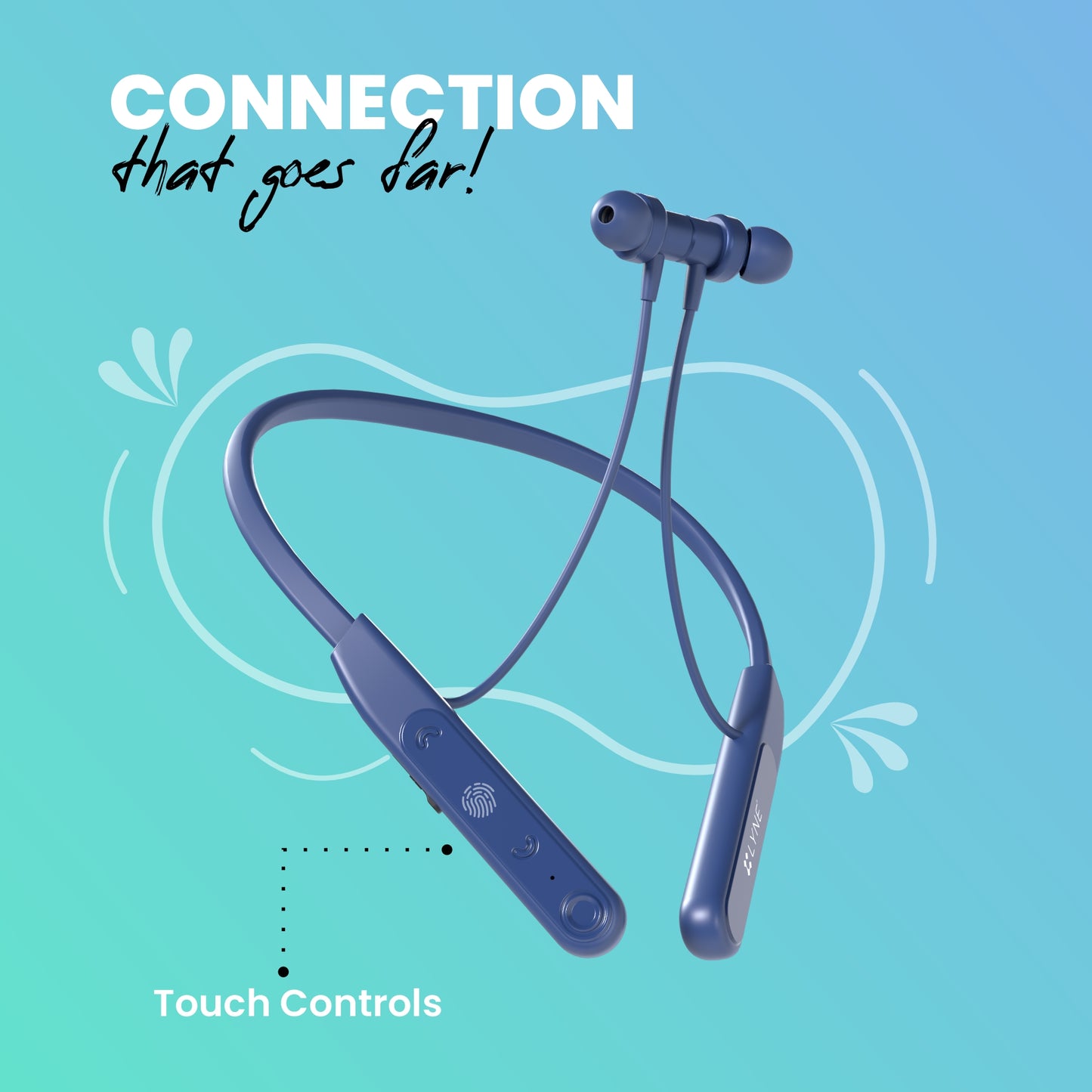 LYNE Rover 25 40 Hours Music Time Bluetooth Neckband with Touch Function