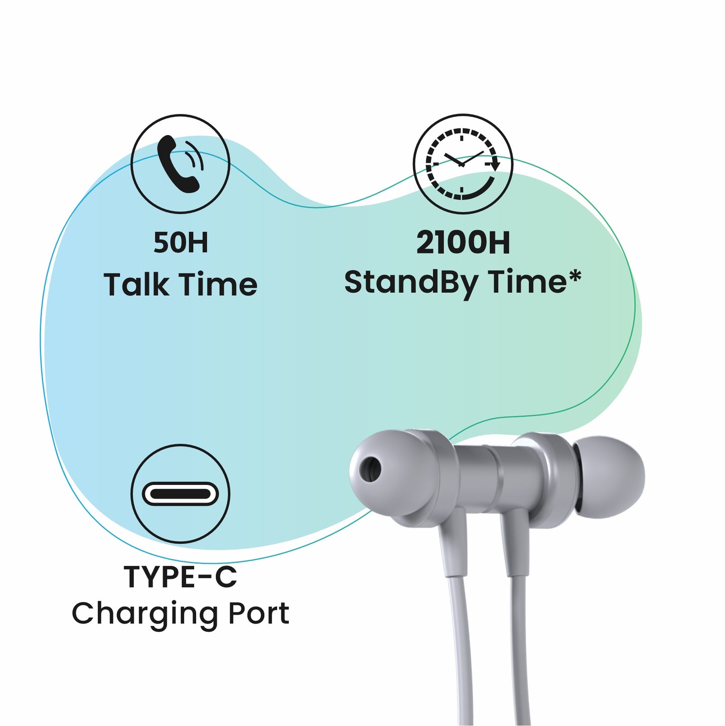 LYNE Rover 25 40 Hours Music Time Bluetooth Neckband with Touch Function