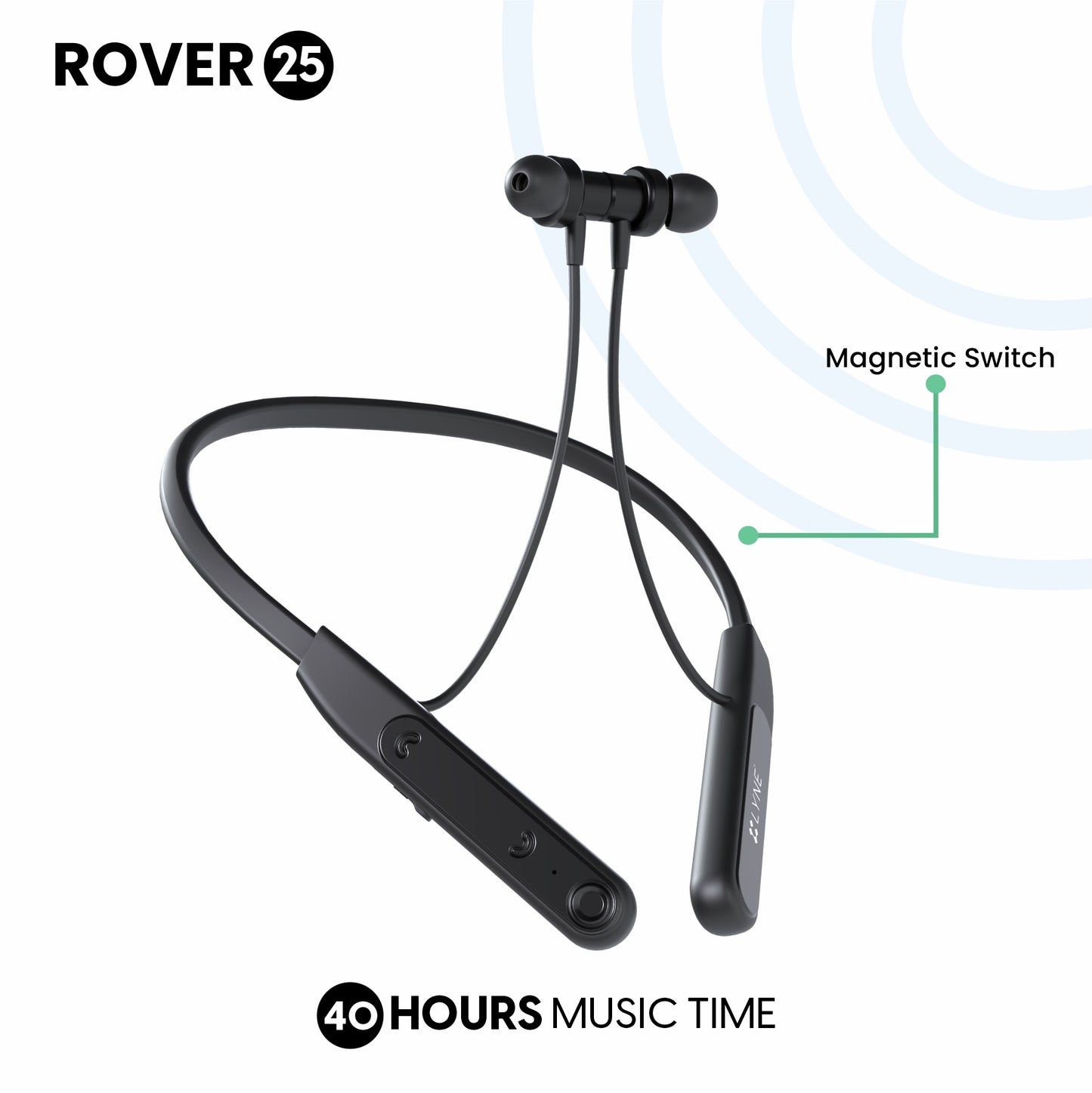 LYNE Rover 25 40 Hours Music Time Bluetooth Neckband with Touch Function