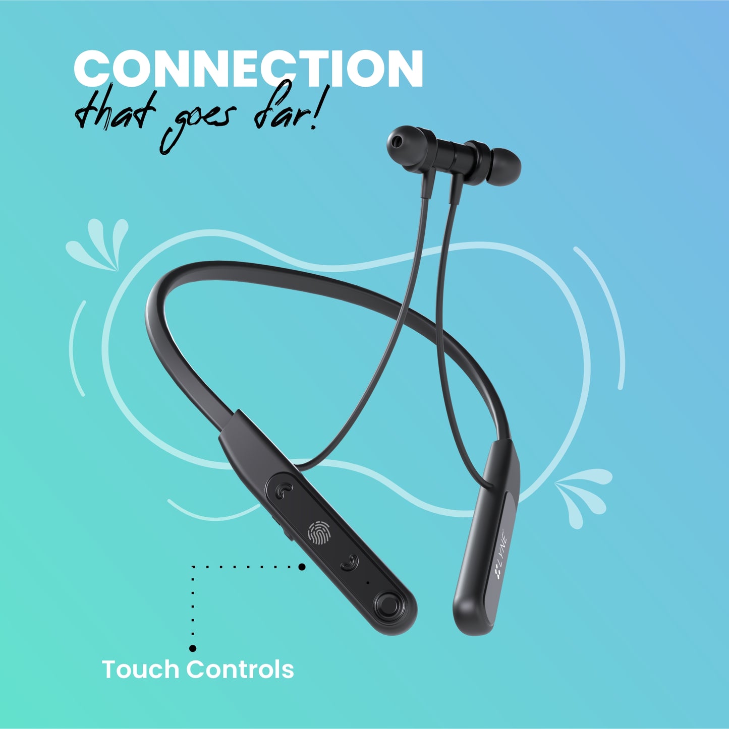 LYNE Rover 25 40 Hours Music Time Bluetooth Neckband with Touch Function