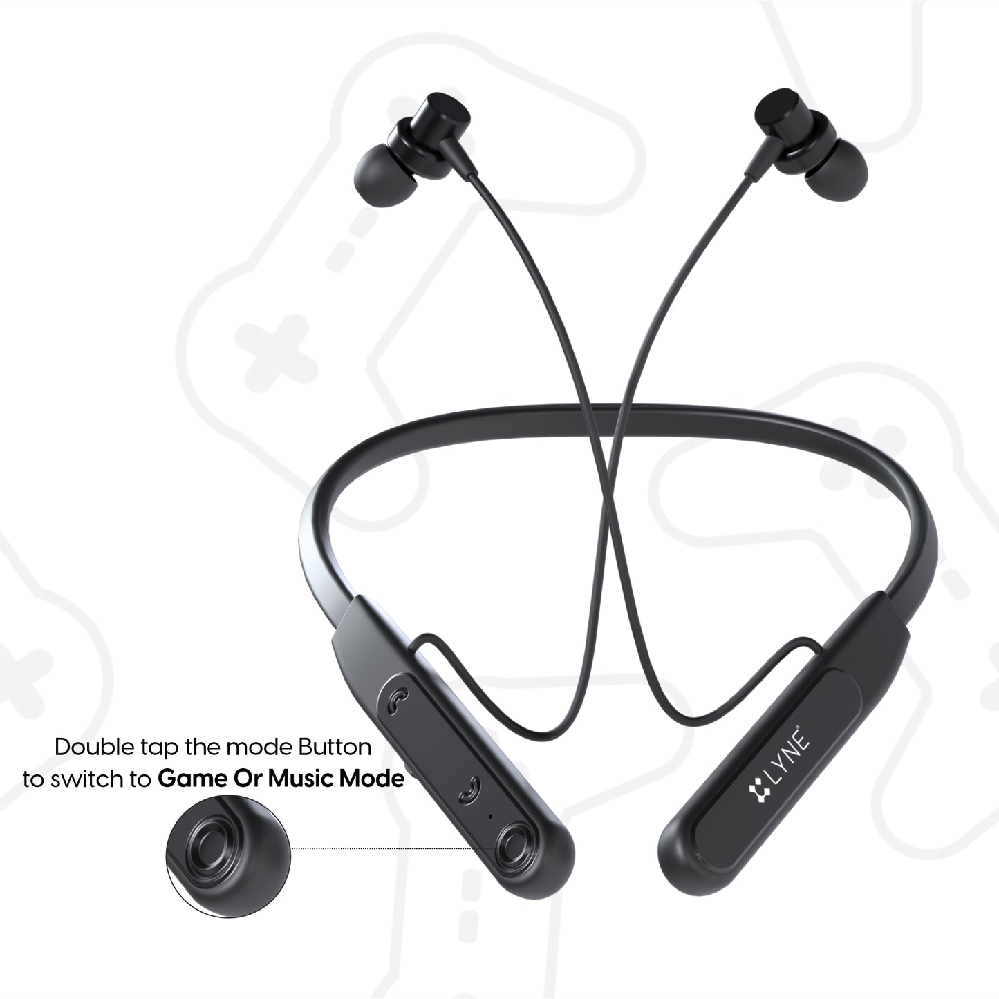 LYNE Rover 25 40 Hours Music Time Bluetooth Neckband with Touch Function