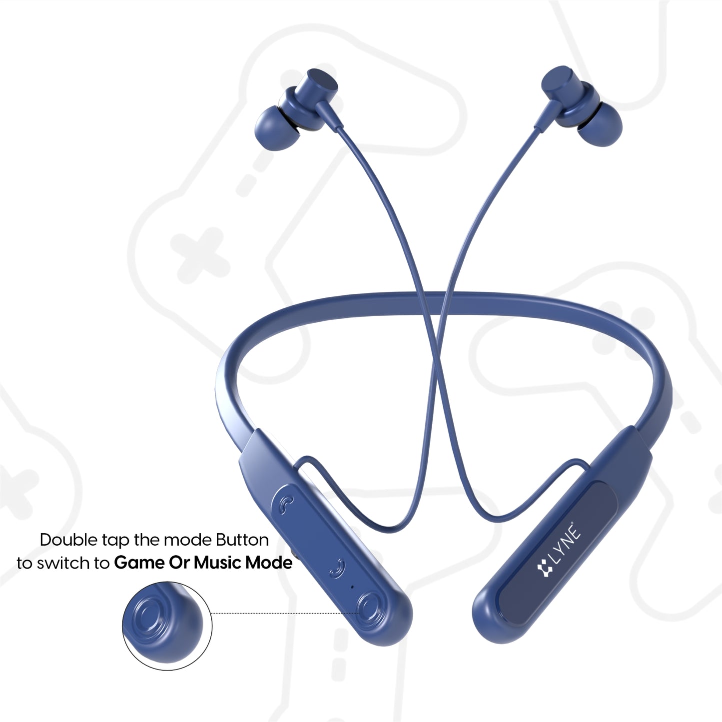 LYNE Rover 25 40 Hours Music Time Bluetooth Neckband with Touch Function