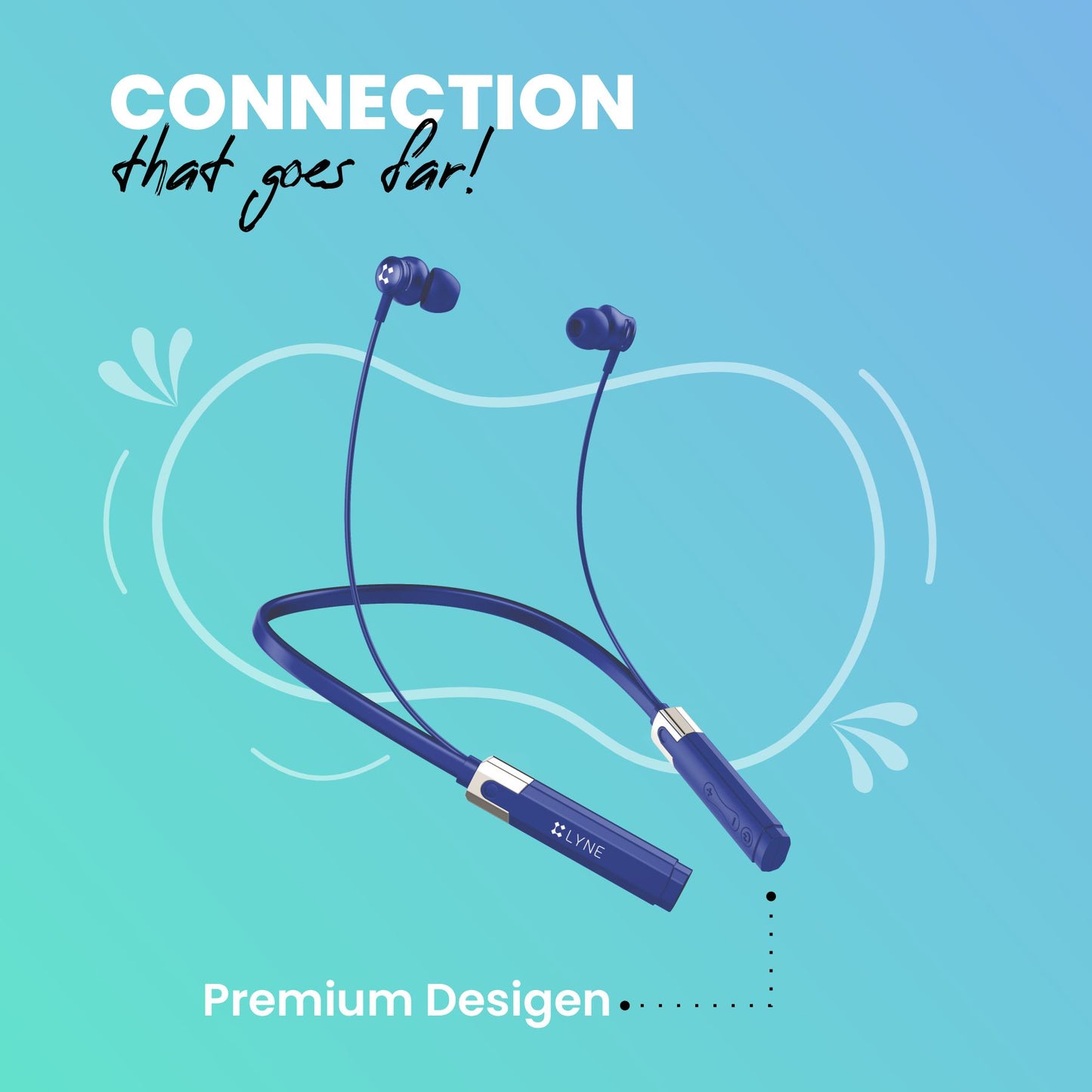 LYNE Rover 3 36 Hours Music Time Bluetooth Neckband with Dual Pairing Feature, Magnetic Earbuds & Mic