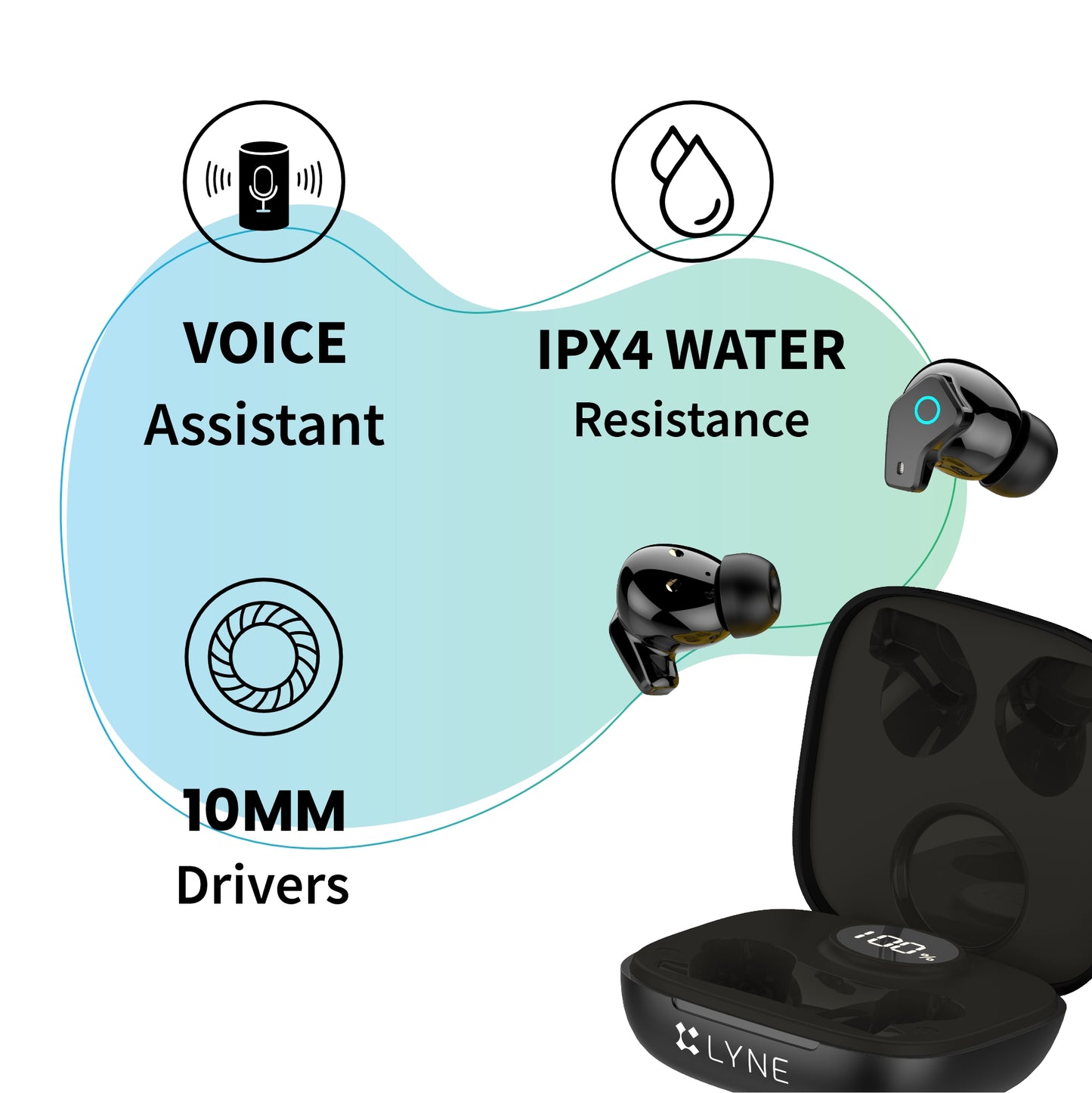 LYNE CoolPods 11 40 Hours Music Time True Wireless Earbuds with IPX4 Water Resistance