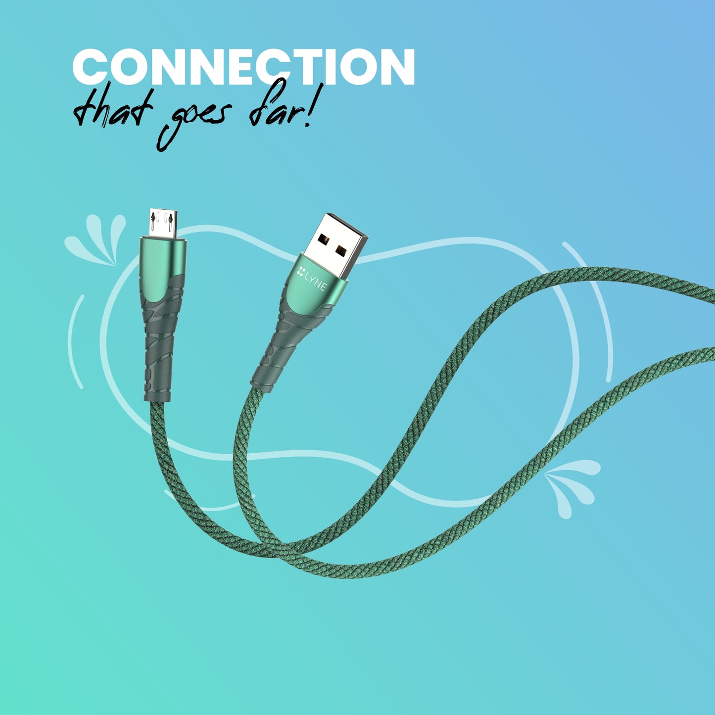 LYNE Flexy 9 3A Output, 2 m, Micro USB High Quality Braided Data Cable with 50k+ Bend Test