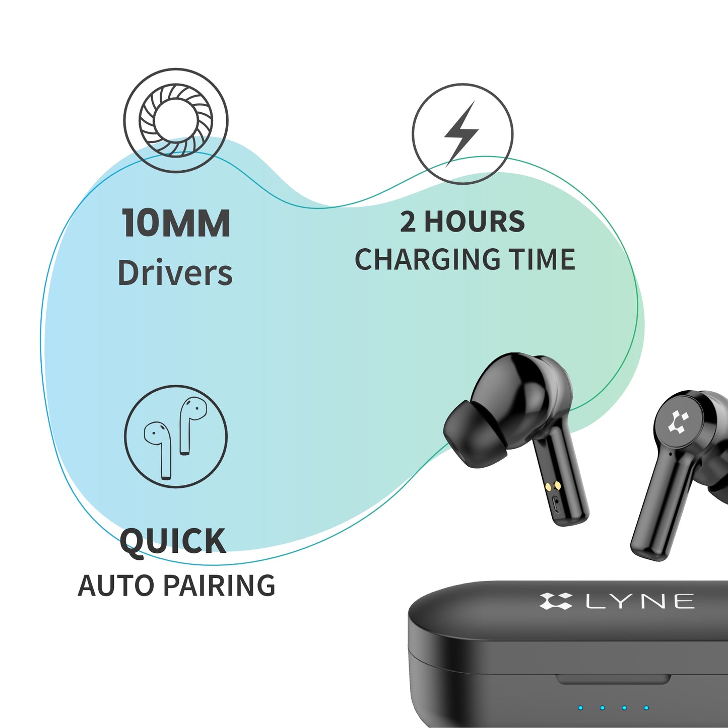 LYNE CoolPods 1 24 Hours Music Time True Wireless Earbuds