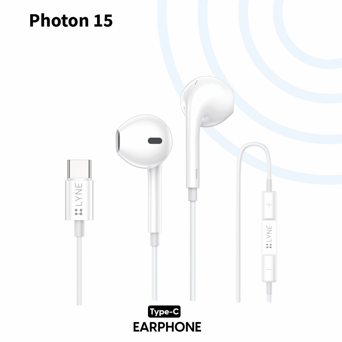 LYNE Photon 15 Wired Earphone with Type-C Connector & Noise Reduction