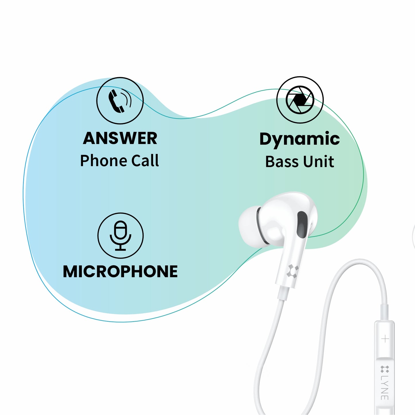 LYNE Photon 17 Wired Earphone with Lightning Connector & Dynamic Bass Unit