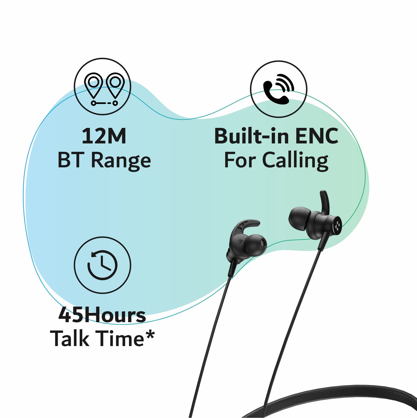 LYNE  Rover 9 Pro 40 Hours Music Time Bluetooth Neckband with Gaming Mode and Vibration Motor