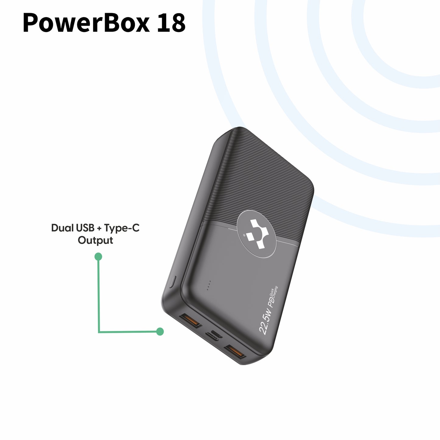 LYNE Powerbox 18 20000 mAh Battery Capacity, 22.5W PD Output, LED Battery Indicator