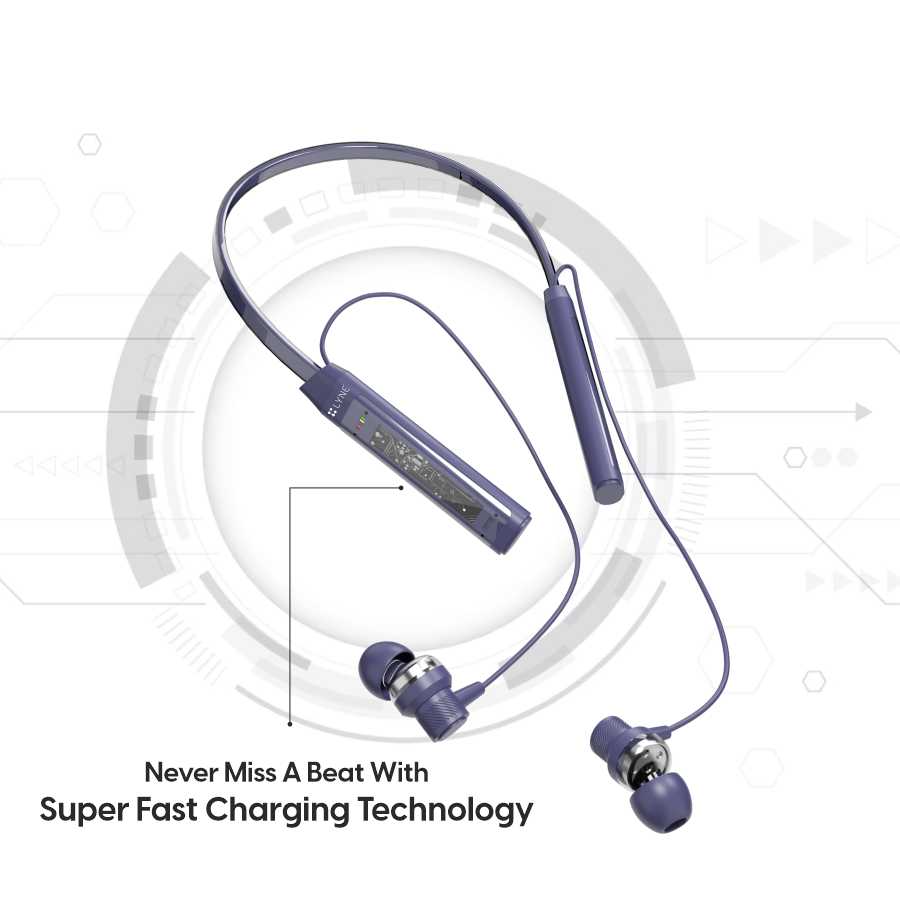 LYNE Rover 21 40 Hours Music Time Bluetooth Neckband with Strong Magnetic Earbuds & SFc Technology