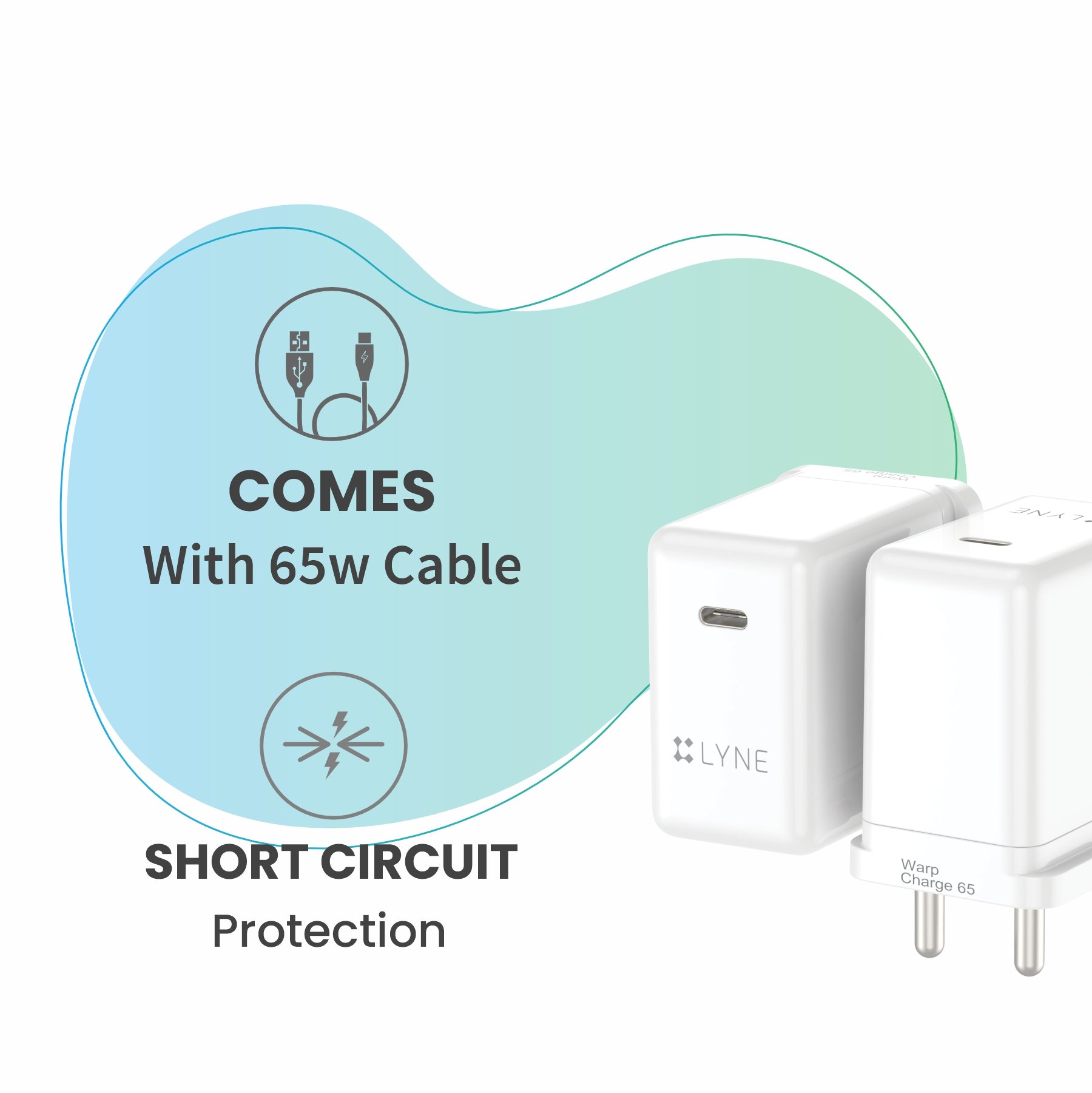 LYNE by U&I Chamber 1 30W Output, Short Circuit Protection, With 65W Cable