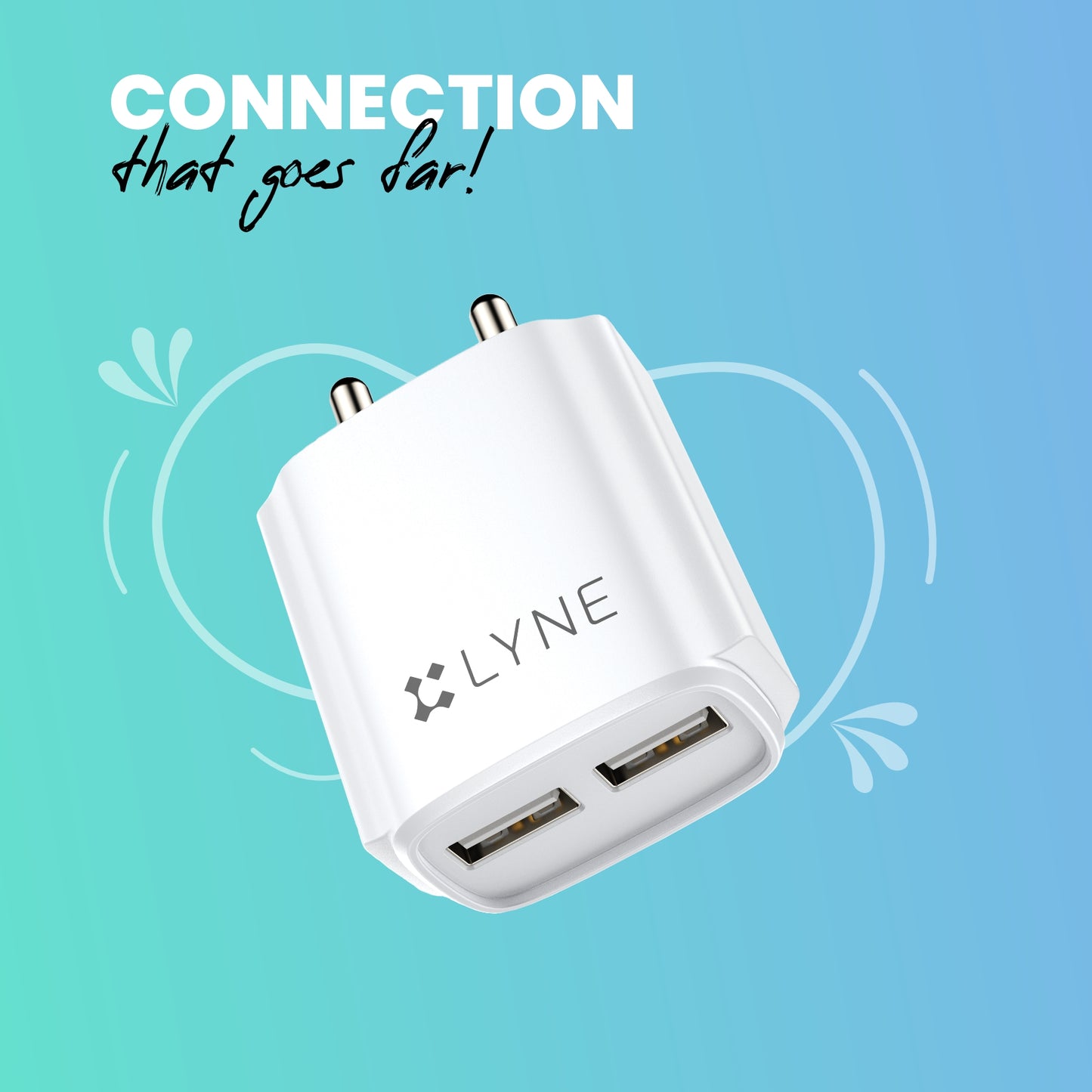 LYNE Chamber 3 3A Output, Dual USB Port with Cable