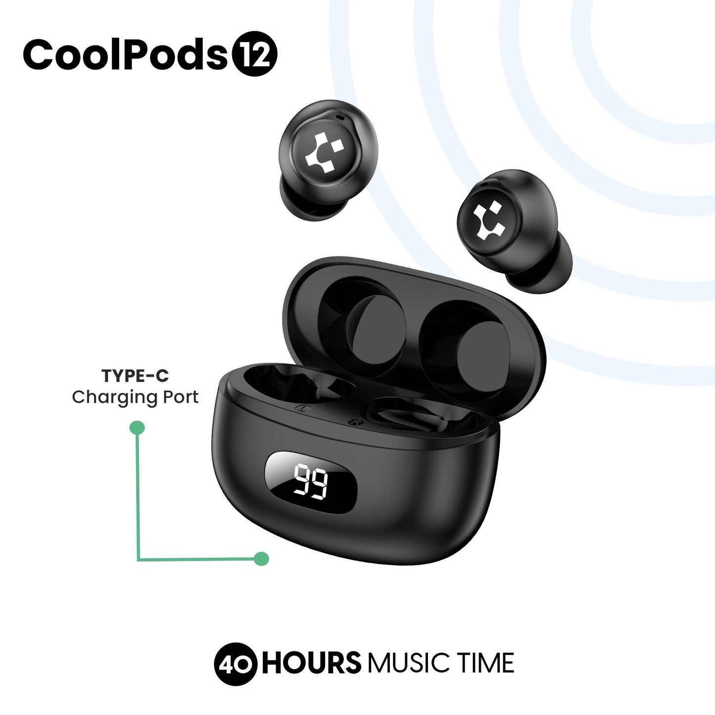LYNE CoolPods 12 40 Hours Music Time True Wireless Earbuds with IPX4 Water Resistance