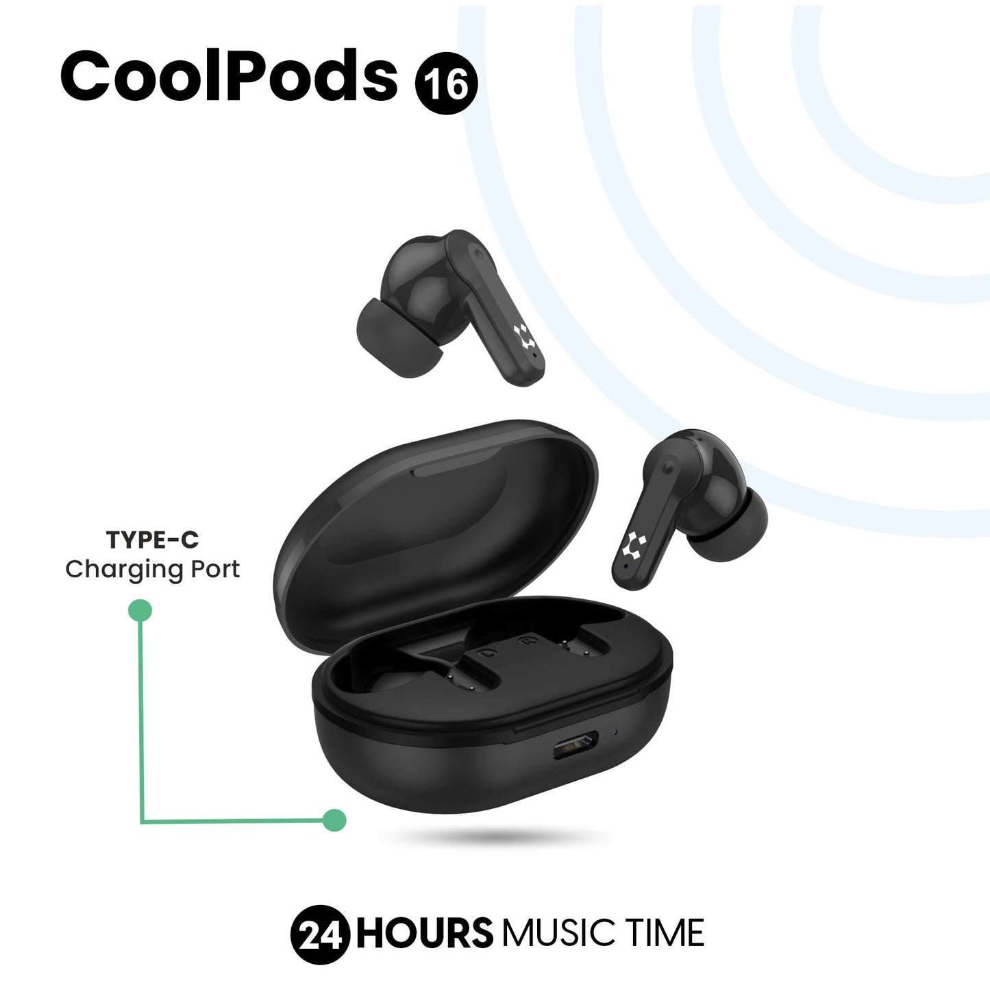 LYNE CoolPods 16 24 Hours Music Time True Wireless Earbuds with Touch Control and Quick Auto Pairing Feature