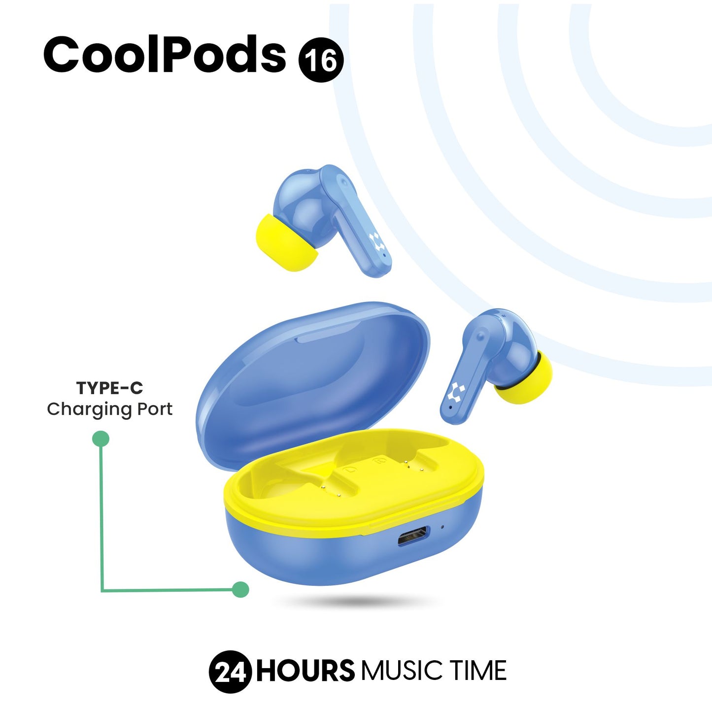 LYNE CoolPods 16 24 Hours Music Time True Wireless Earbuds with Touch Control and Quick Auto Pairing Feature