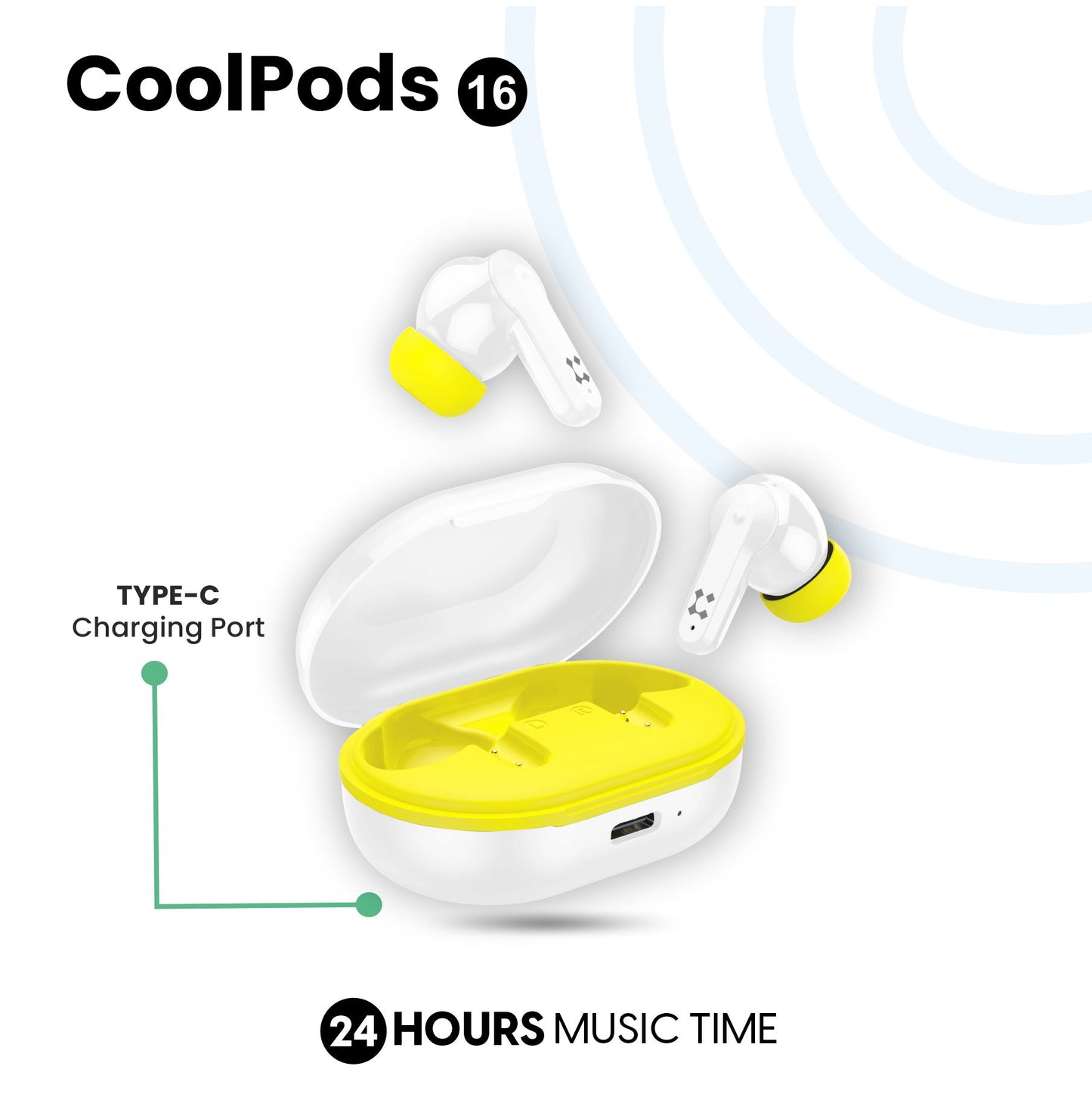 LYNE CoolPods 16 24 Hours Music Time True Wireless Earbuds with Touch Control and Quick Auto Pairing Feature