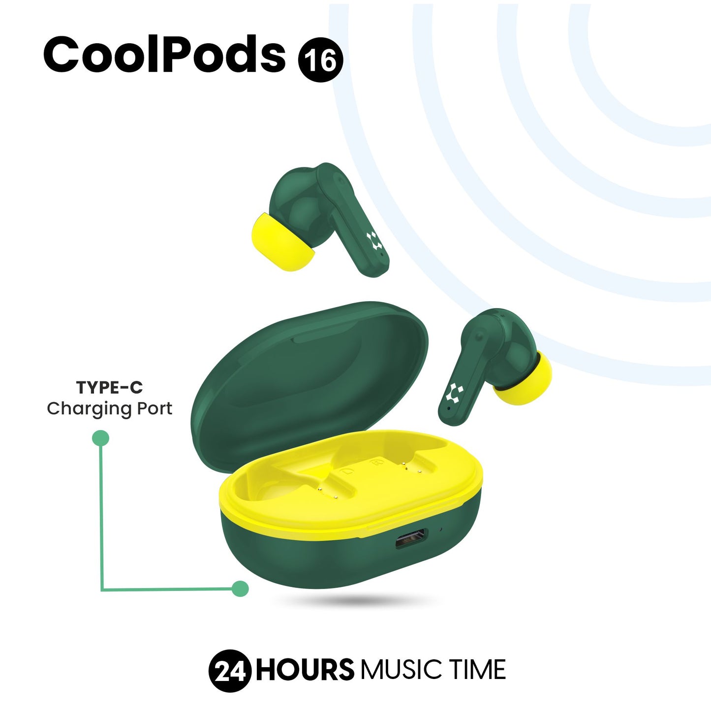 LYNE CoolPods 16 24 Hours Music Time True Wireless Earbuds with Touch Control and Quick Auto Pairing Feature