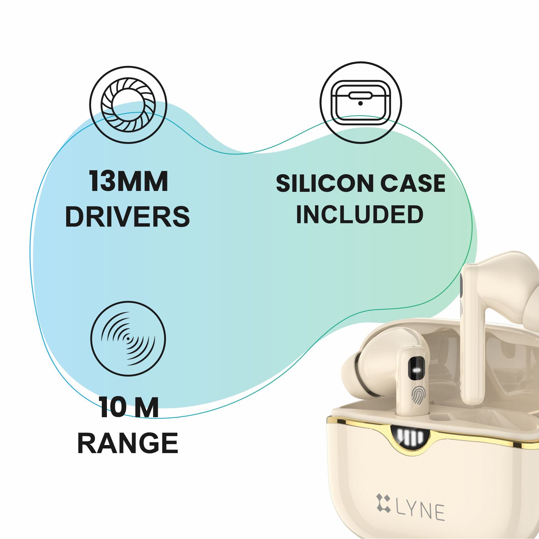 LYNE Coolpods 19 Wireless Earbuds with ENC