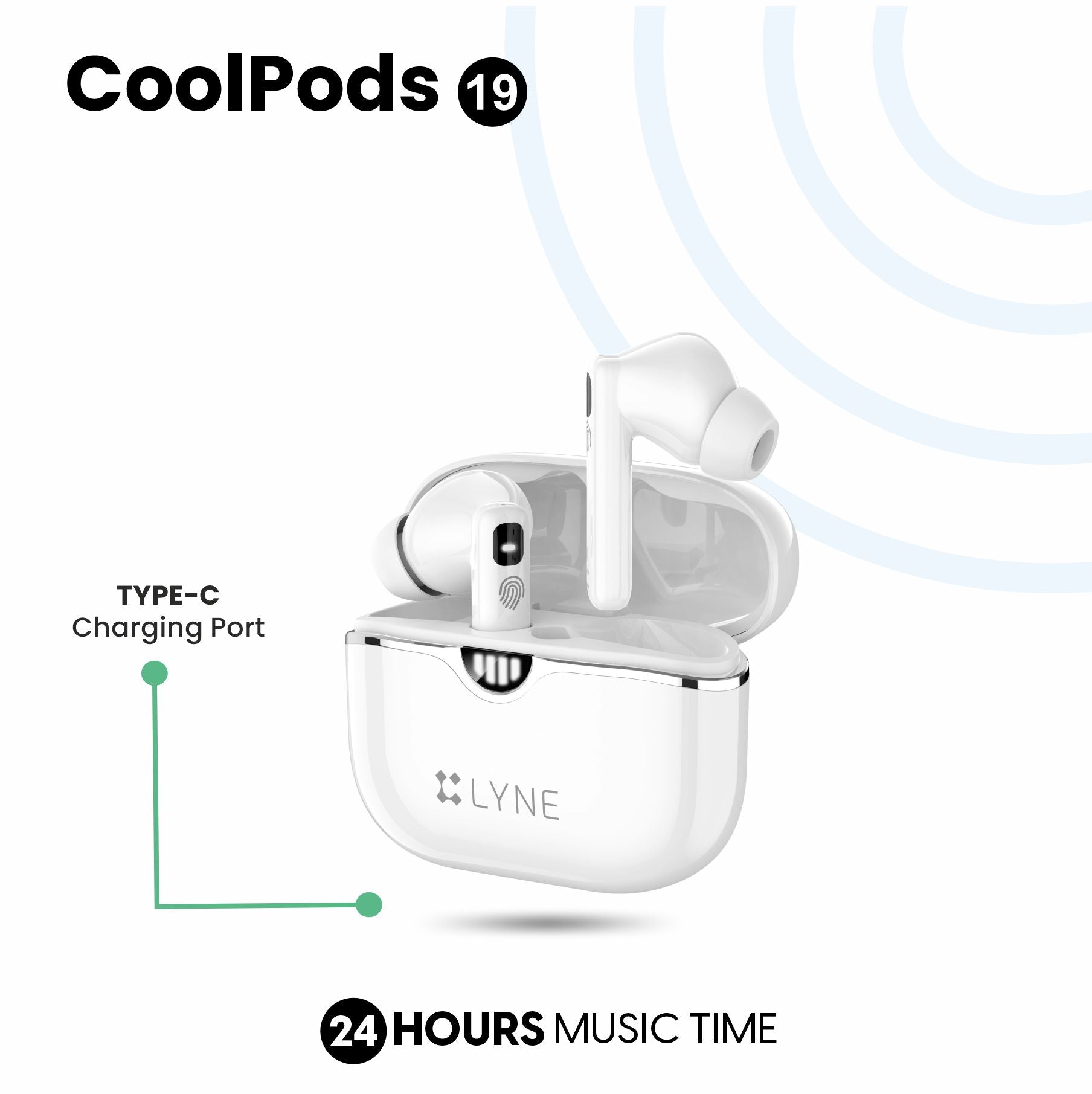 LYNE Coolpods 19 Wireless Earbuds with ENC