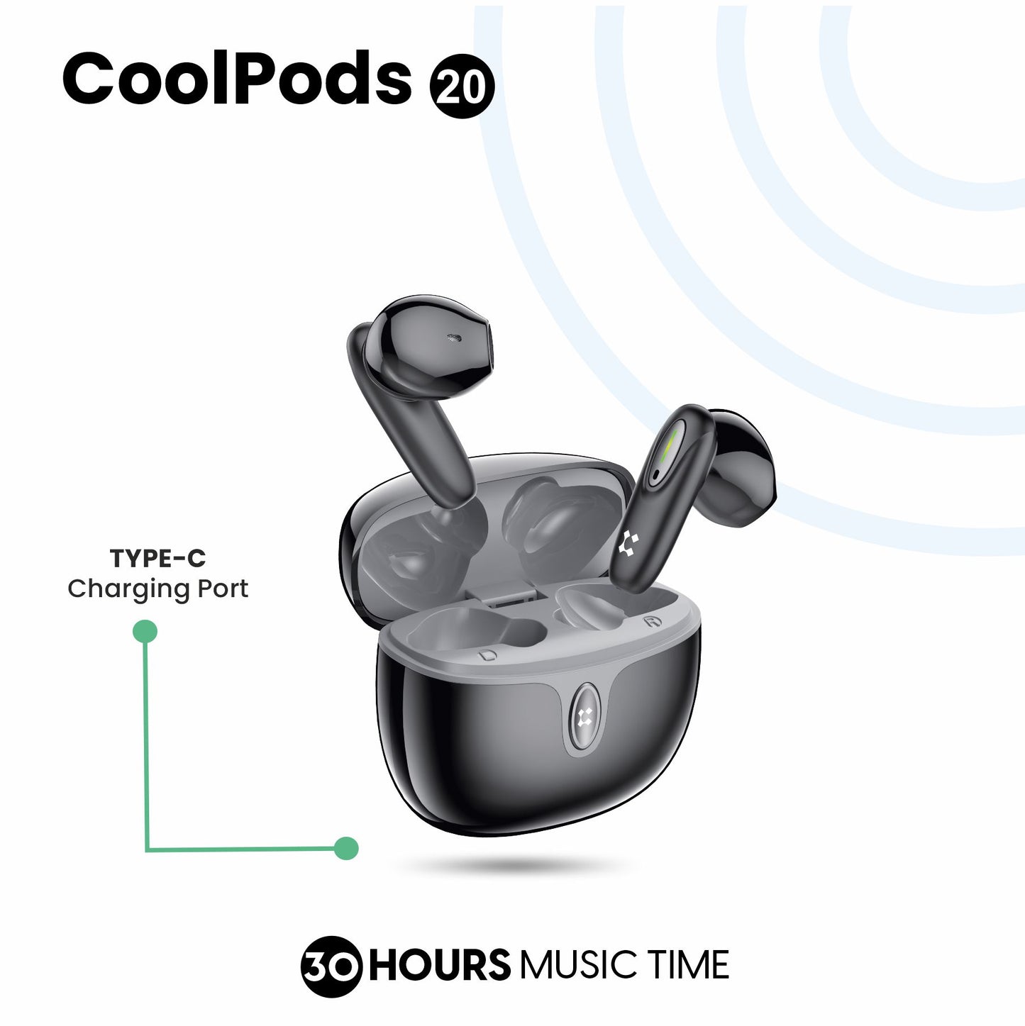 LYNE CoolPods 20 30 Hours Music Time True Wireless Earbuds
