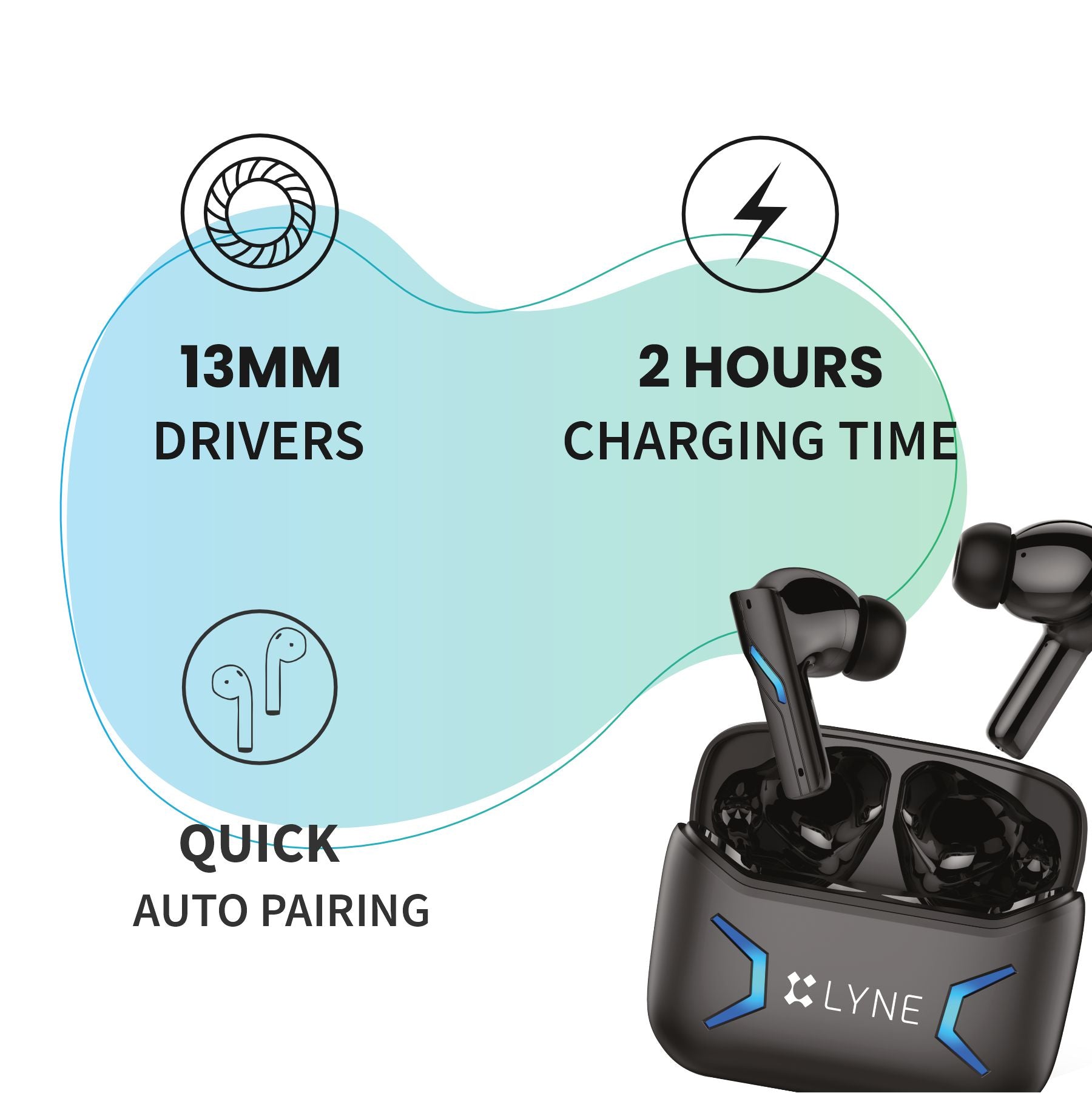 Lyne Coolpods 4 Wireless Earbbuds With 24 Hours Music Time