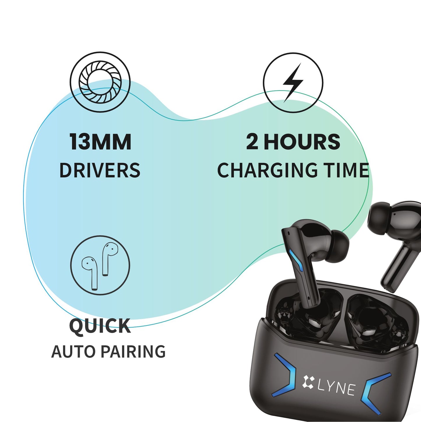 LYNE CoolPods 4 24 Hours Music Time True Wireless Earbuds