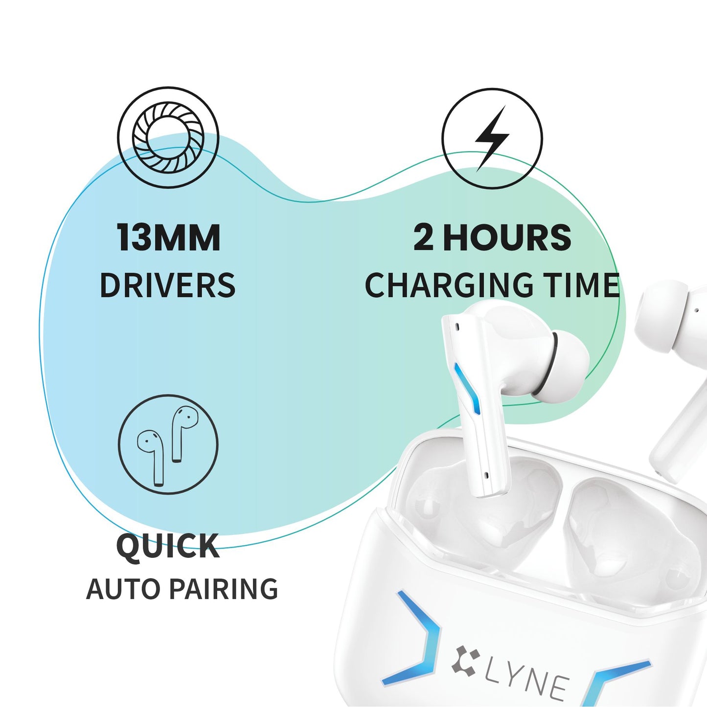 LYNE CoolPods 4 24 Hours Music Time True Wireless Earbuds